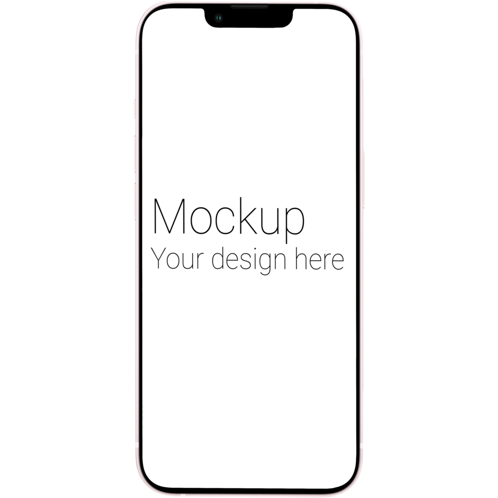 Mockup of pink smartphone without background psd