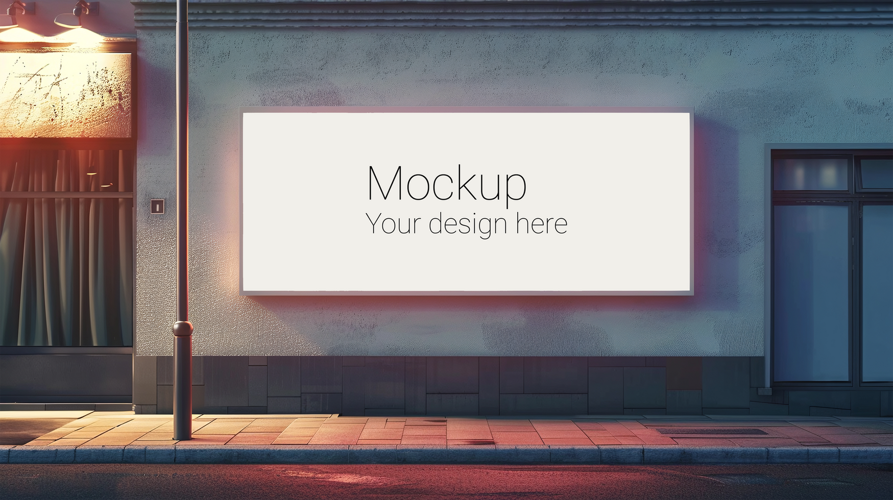Mockup of big street billboard for advertisement on the wall psd