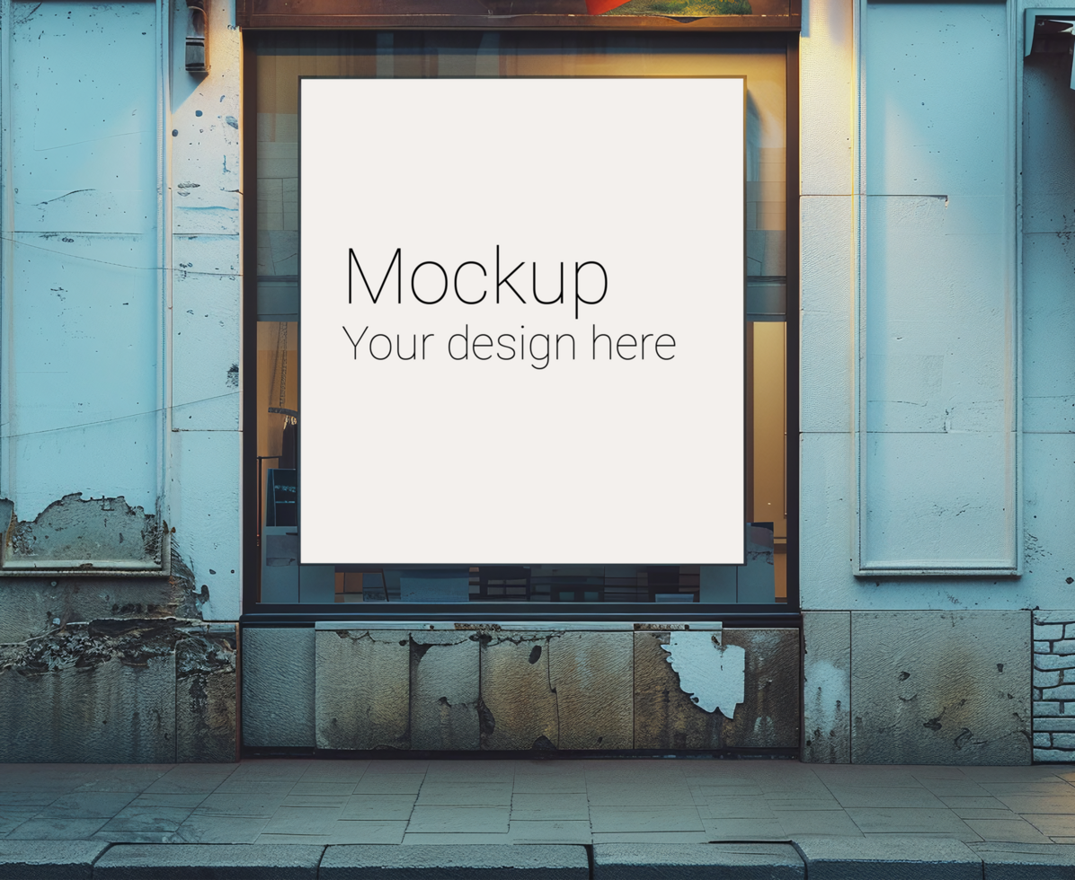 Mockup of street advertisement banner or billboard in big city psd