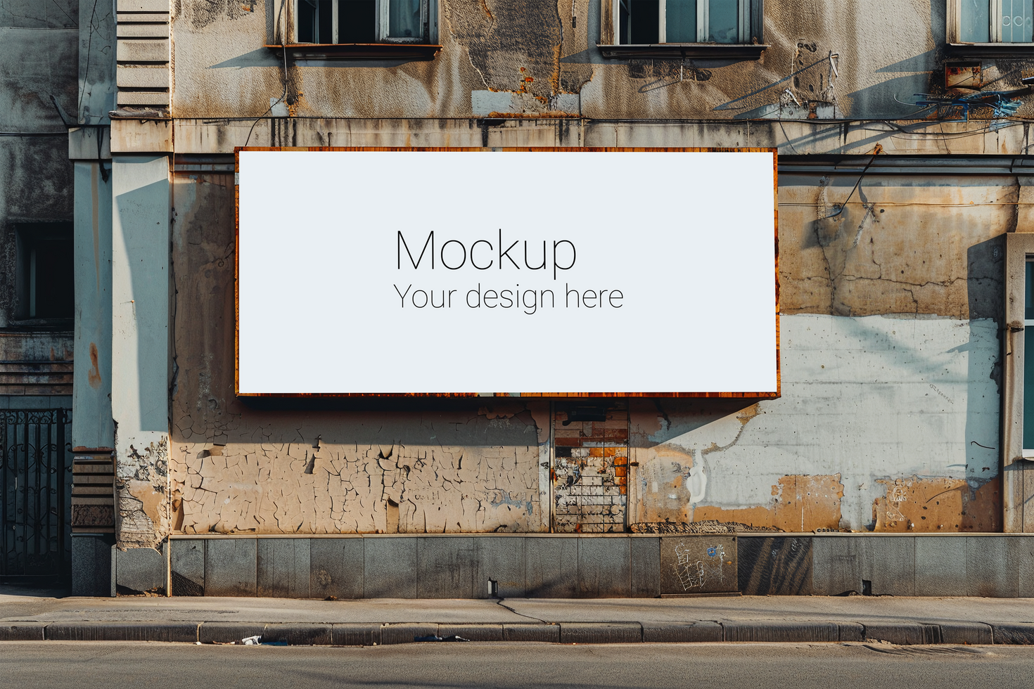 Mockup of big street billboard for advertisement on the wall psd