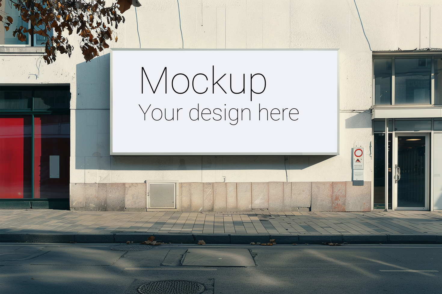 Mockup of big street billboard for advertisement on the wall psd