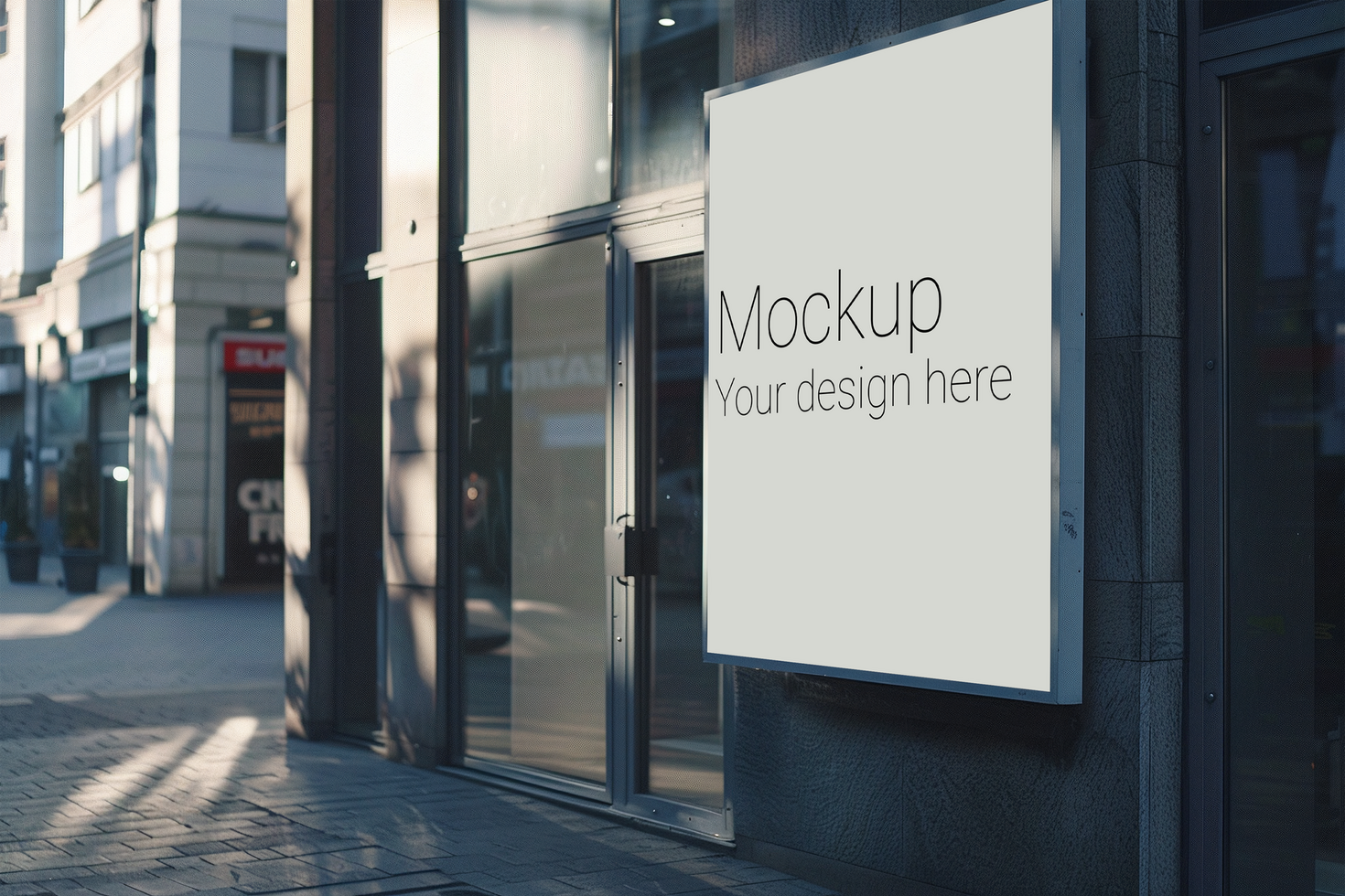 Mockup of street advertisement banner or billboard in big city psd
