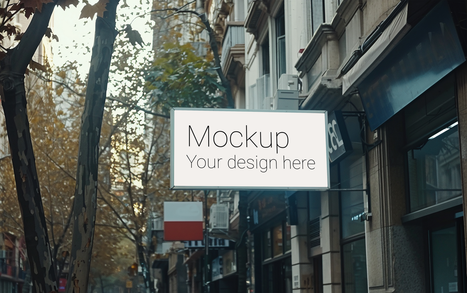 Mockup of street advertisement banner or billboard in big city psd