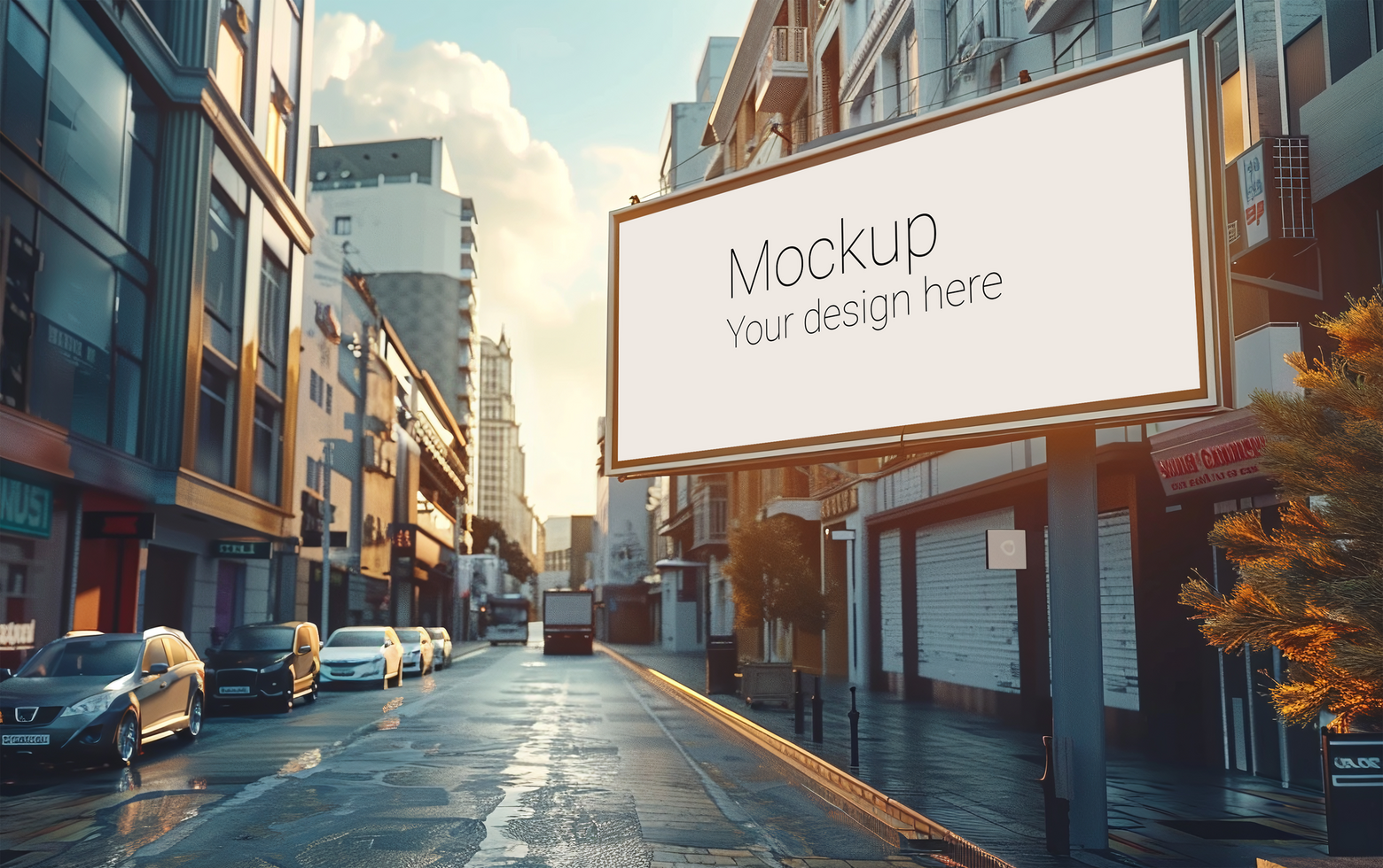 Mockup of big street billboard for advertisement on the wall psd