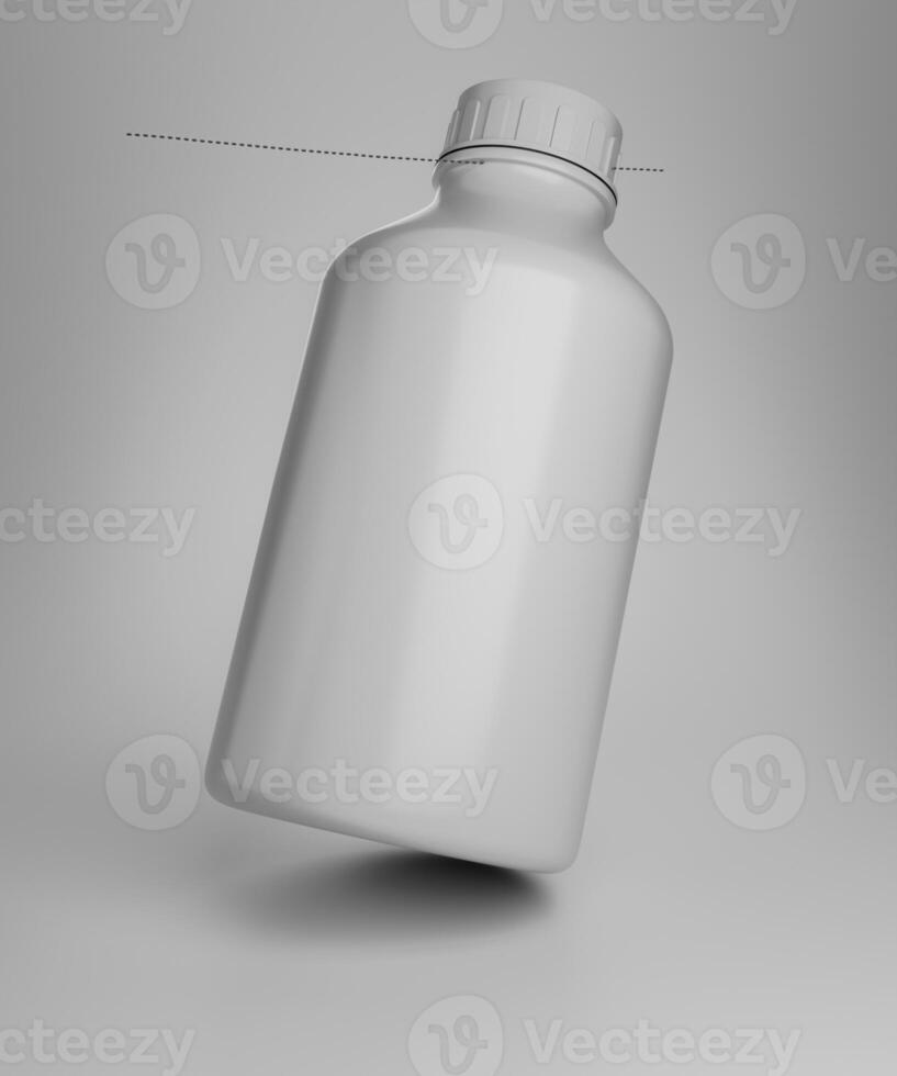 Blank shiny empty bottle ready for your logo or design Perfect for 3D rendered advertisements. photo
