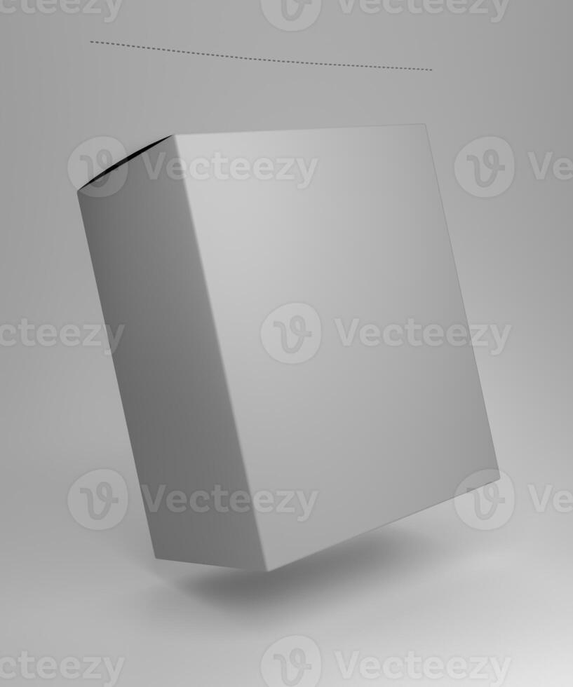 Blank matte surface box with your brand's unique logo or design Perfect for your next advertising campaign. 3D render photo