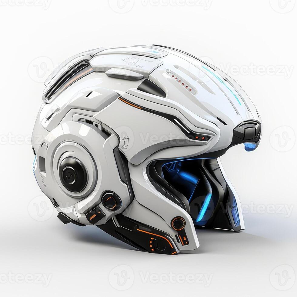 Bicycle helmet on white background. 3d render photo