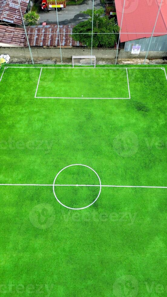 Aerial view of Mini Football field, soccer photo