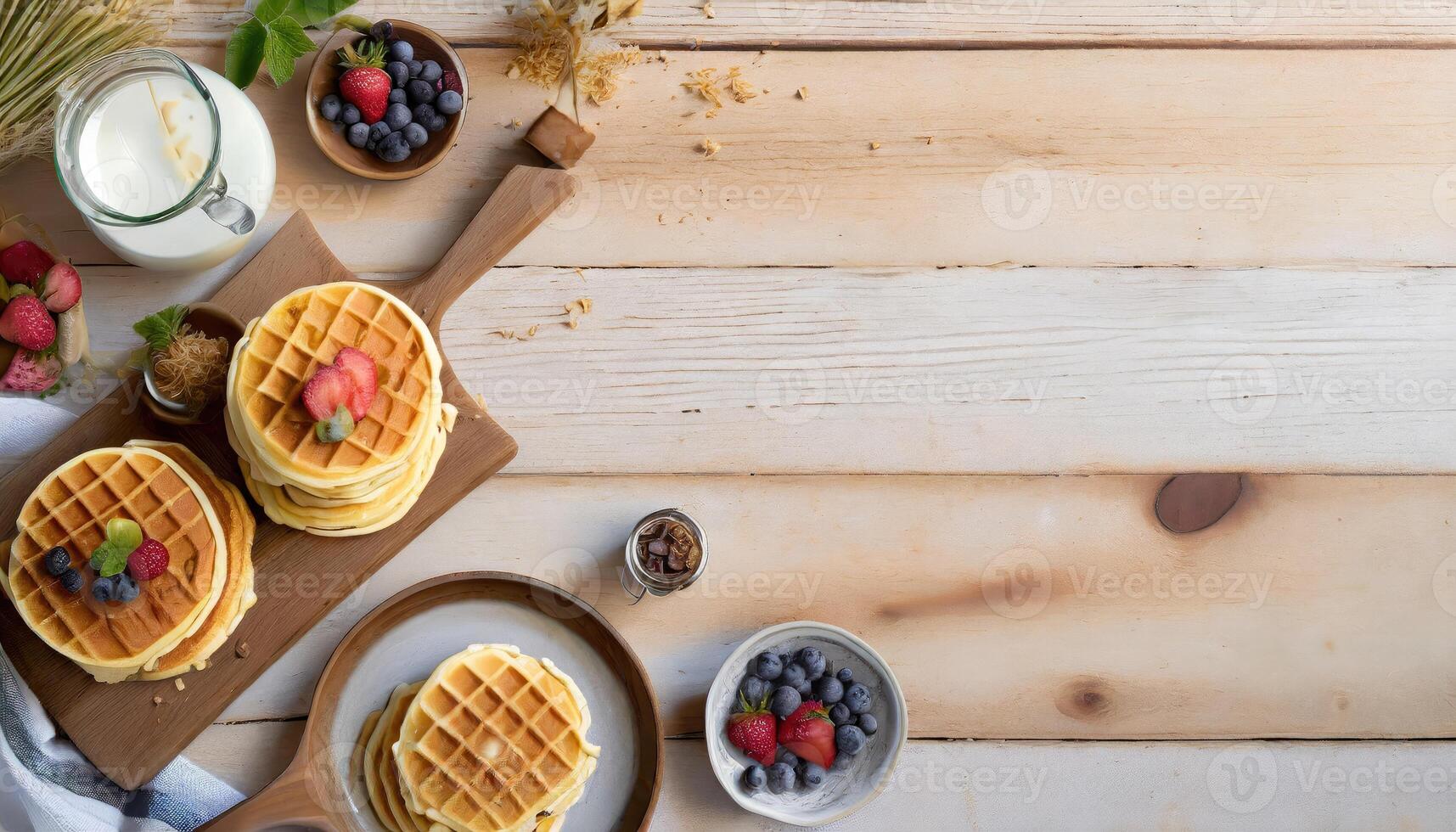 Copy Space image of waffles made from pumpkin puree, eggs and flour, with the addition of cinnamon, cloves. photo