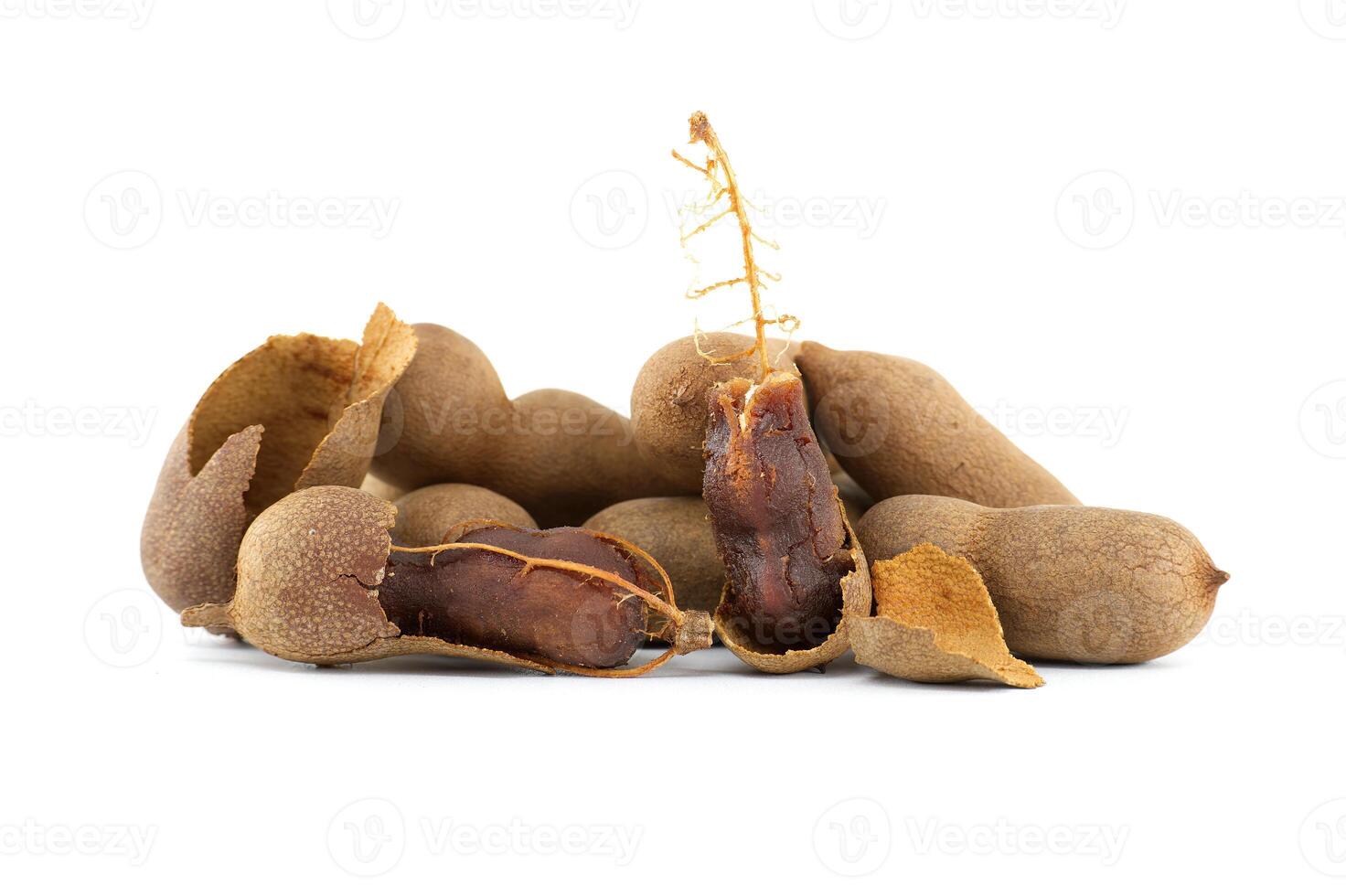 Tamarinds fruits isolated on white background photo