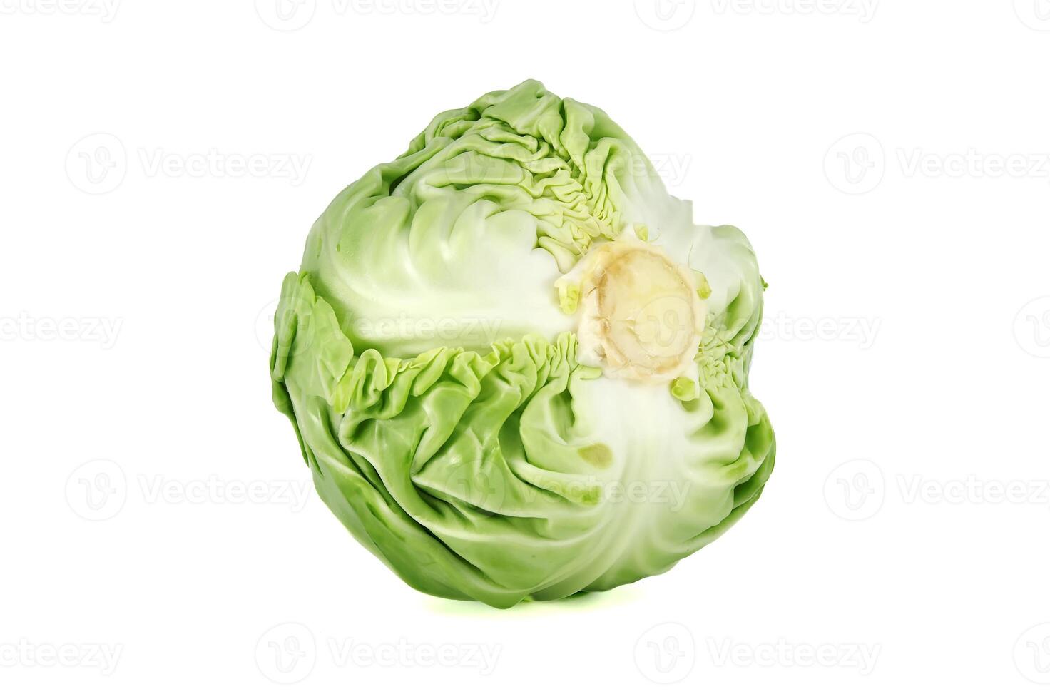 Fresh green cabbage isolated on white background photo
