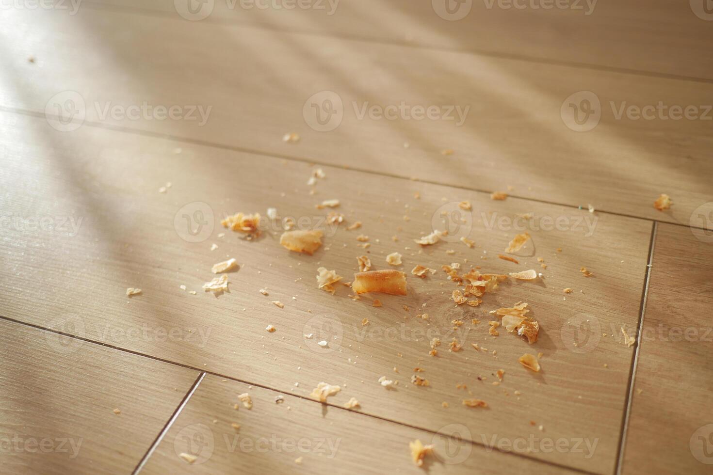 Dirt and dust on wooden floor photo
