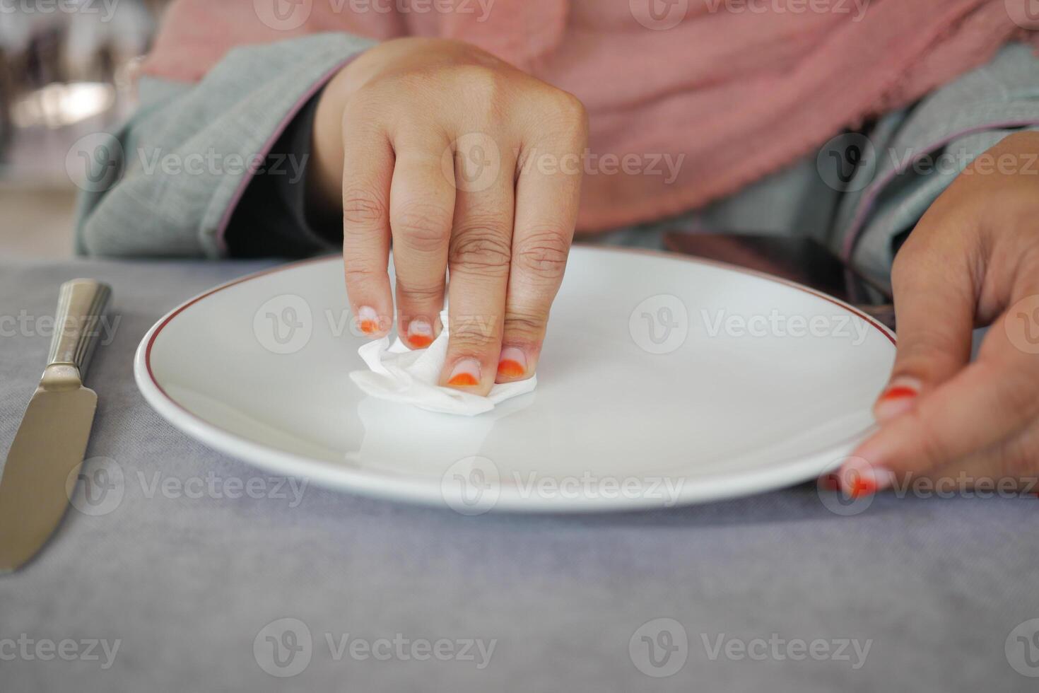 wiping plate with a tissue photo