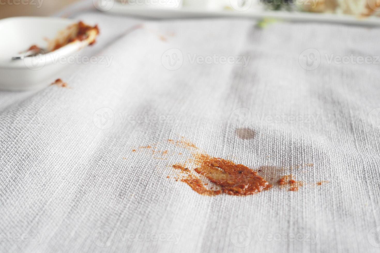 foods spilled over the breakfast table. photo