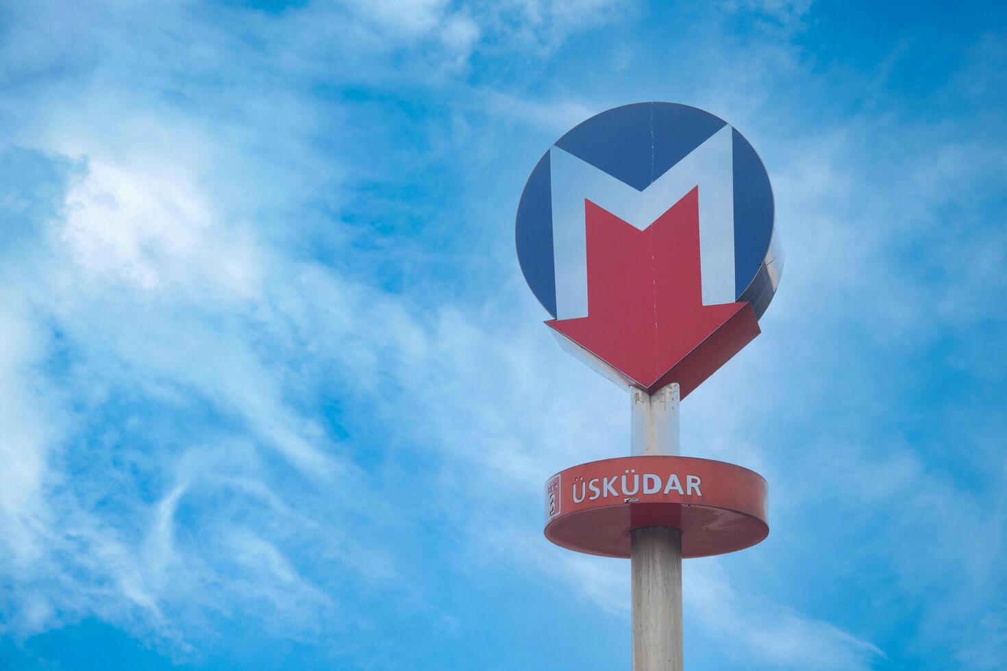 turkey istanbul 21 may 2023. uskuder Metro sign for subway in istanbul photo