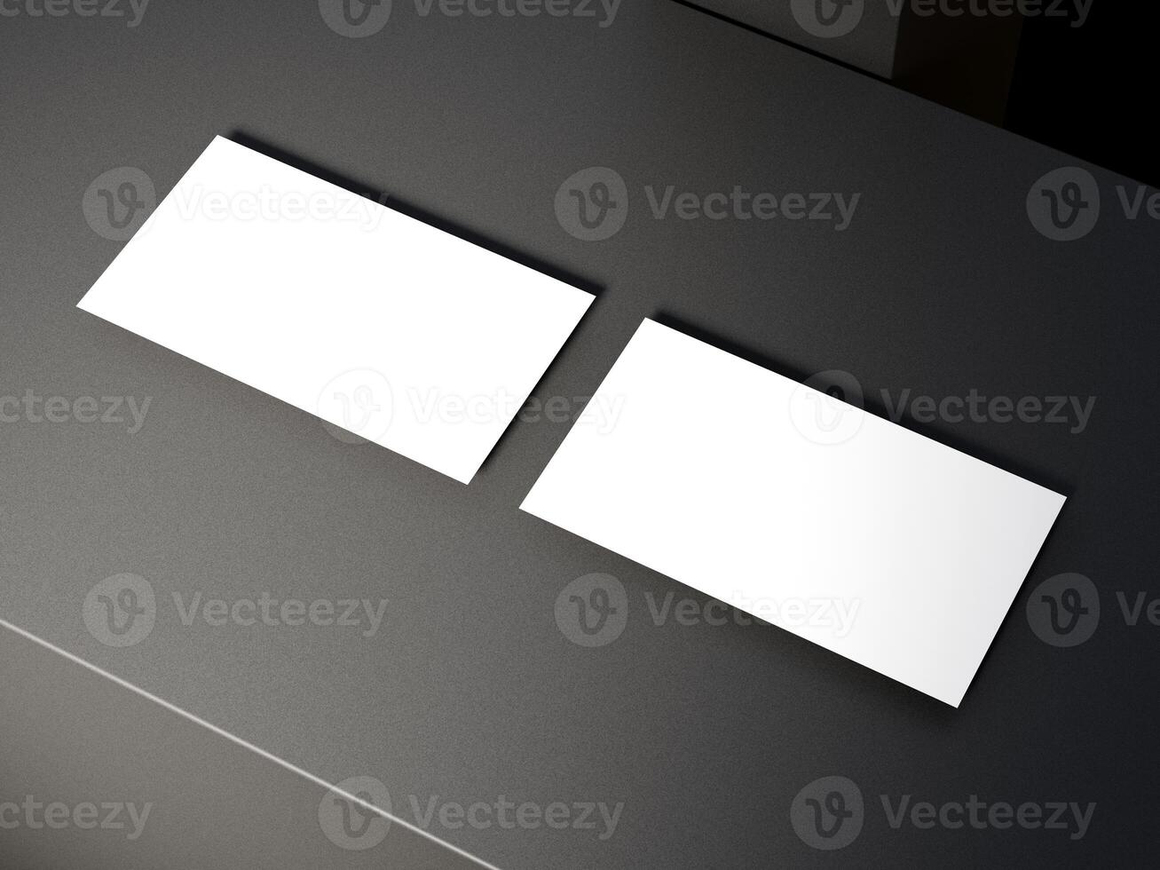 Business card on elegant metallic black background photo