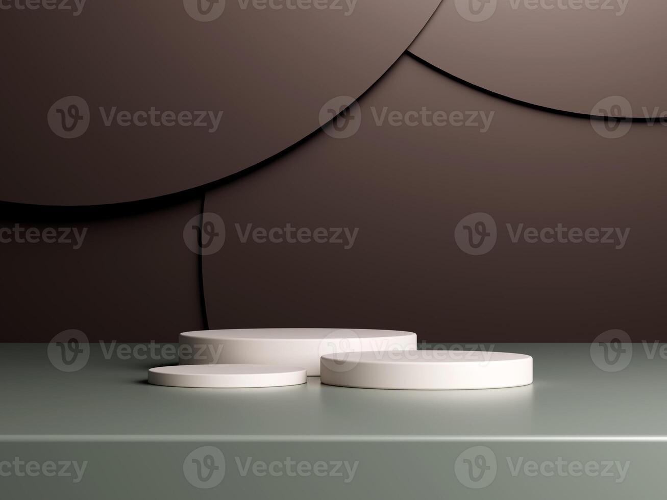 3d display product brown minimal scene with geometric podium platform. cylinder background 3d rendering with podium. stand for cosmetic products. Stage showcase on pedestal 3d studio photo