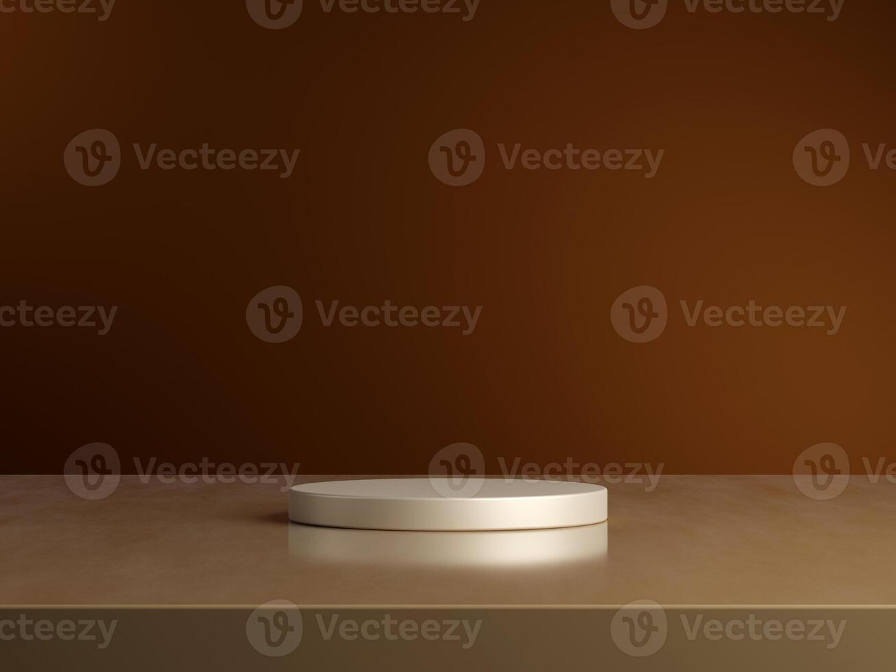 3d display product minimal scene with geometric podium platform. cylinder background 3d rendering with podium. stand for cosmetic products on brown background. Stage showcase on pedestal 3d photo