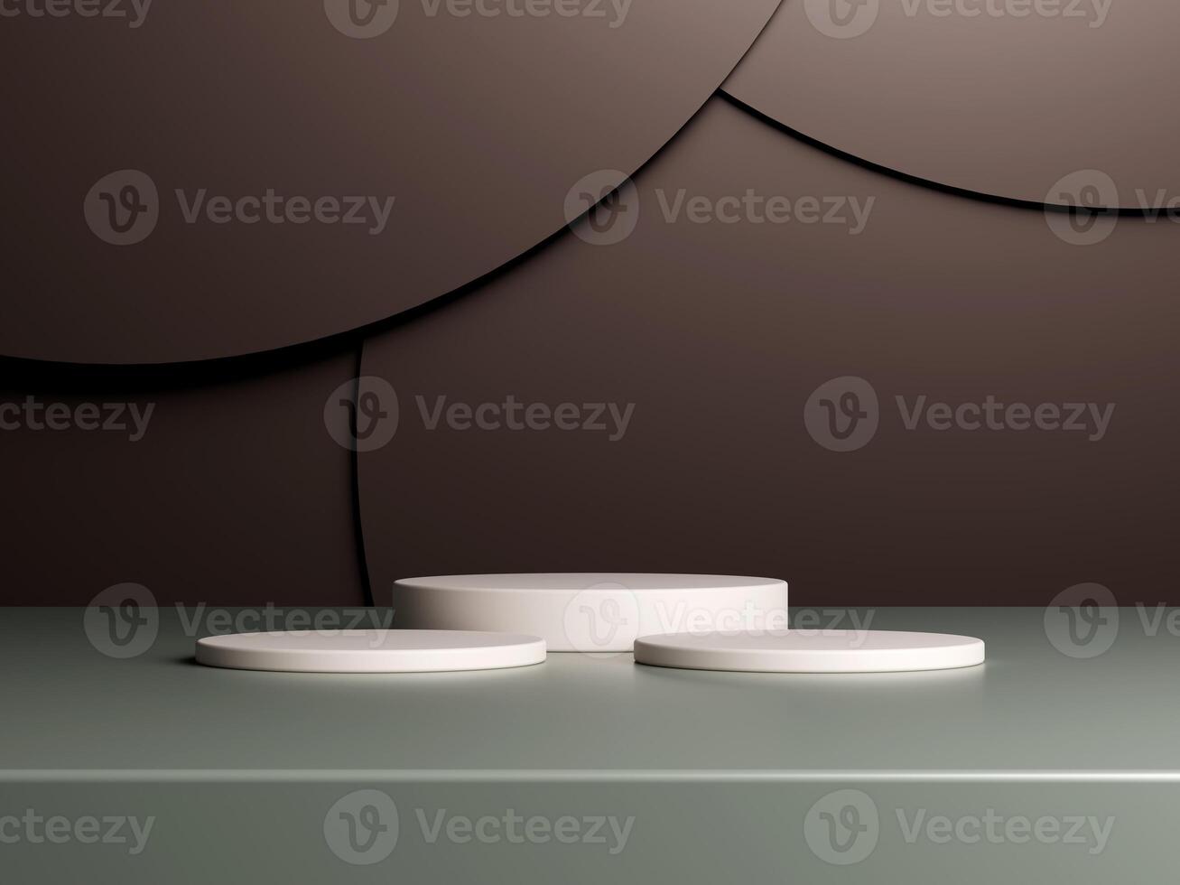 3d display product brown minimal scene with geometric podium platform. cylinder background 3d rendering with podium. stand for cosmetic products. Stage showcase on pedestal 3d studio photo