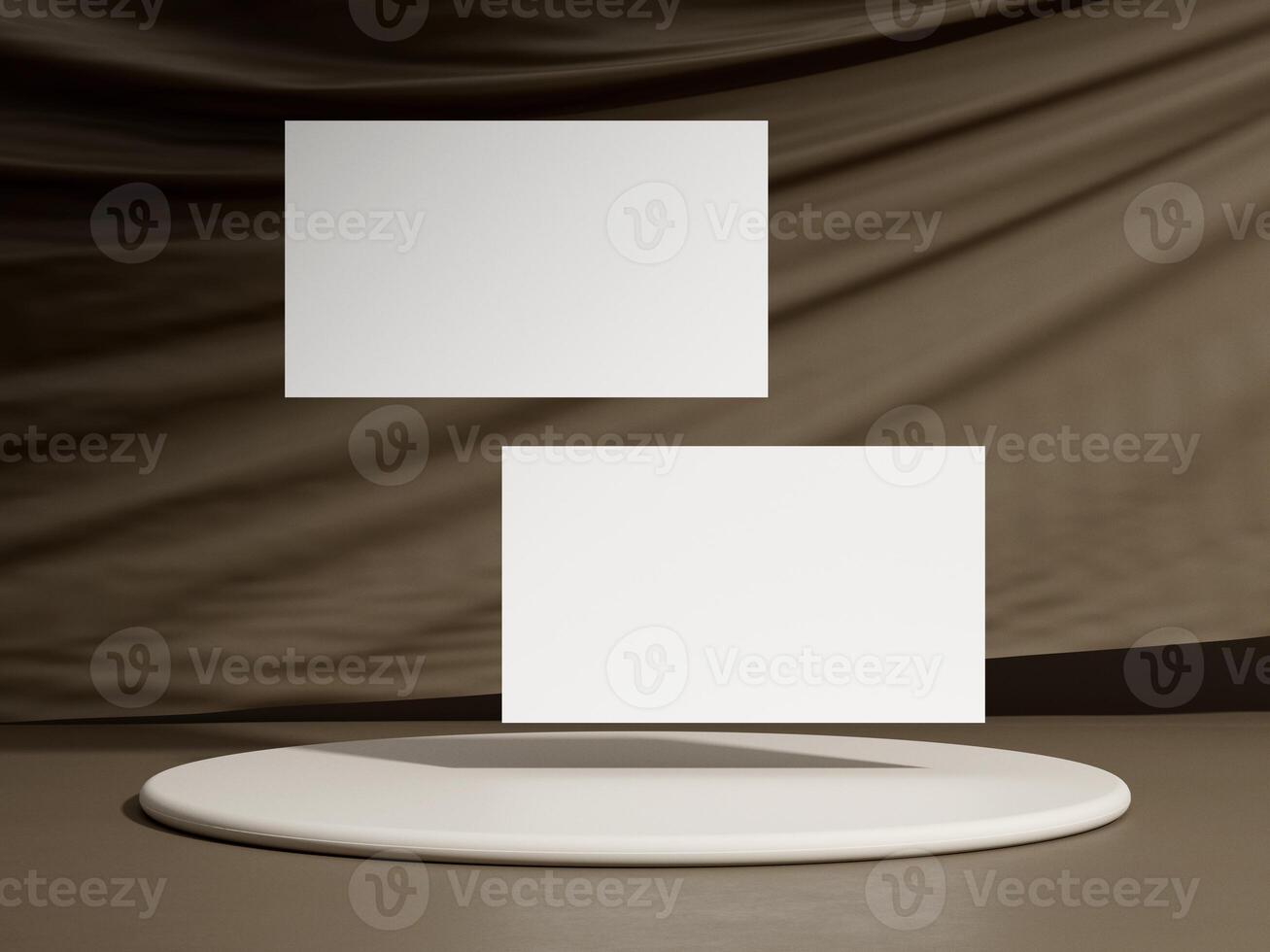 Realistic floating business branding cards template mockup. photo