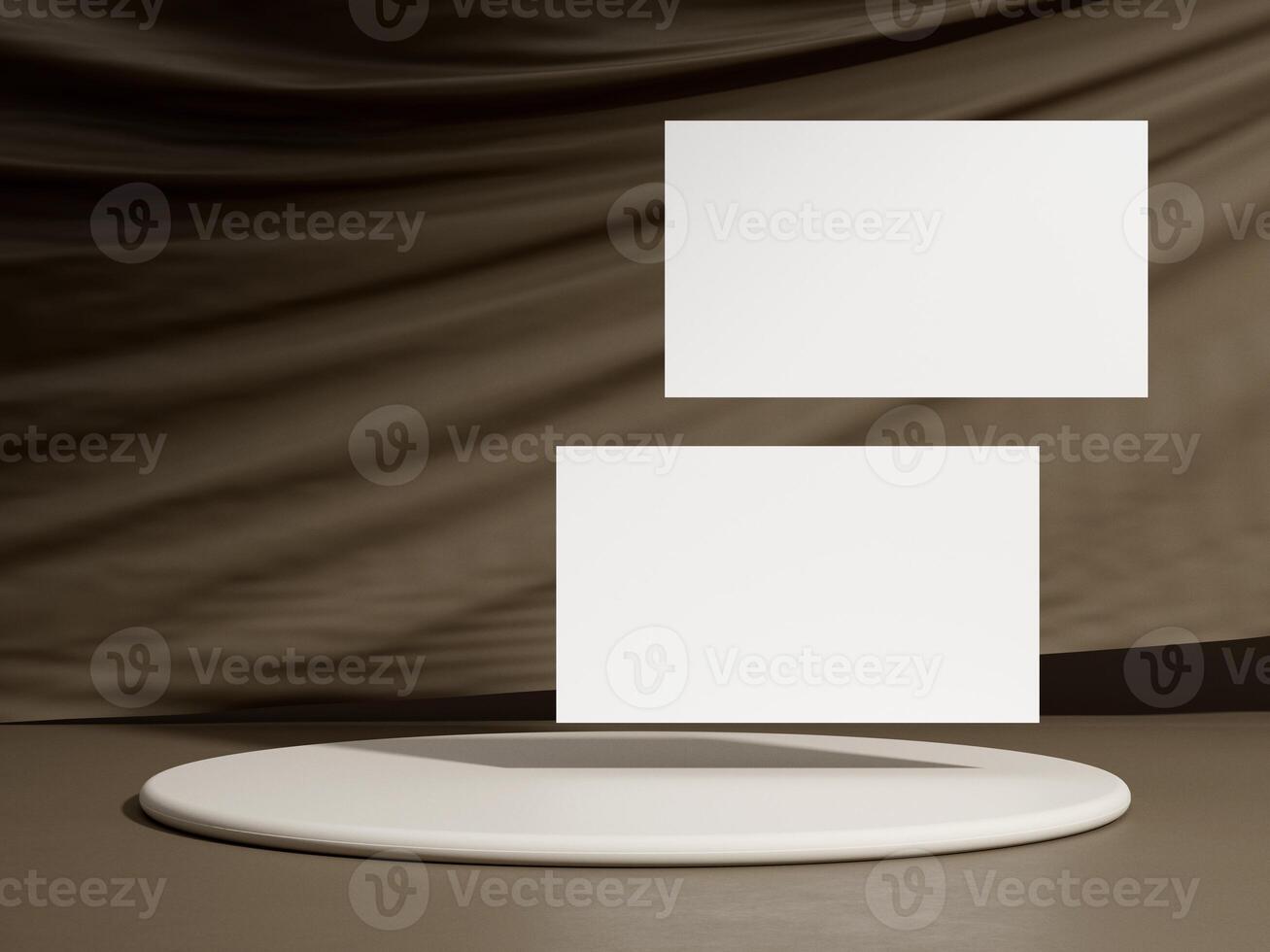Realistic floating business branding cards template mockup. photo