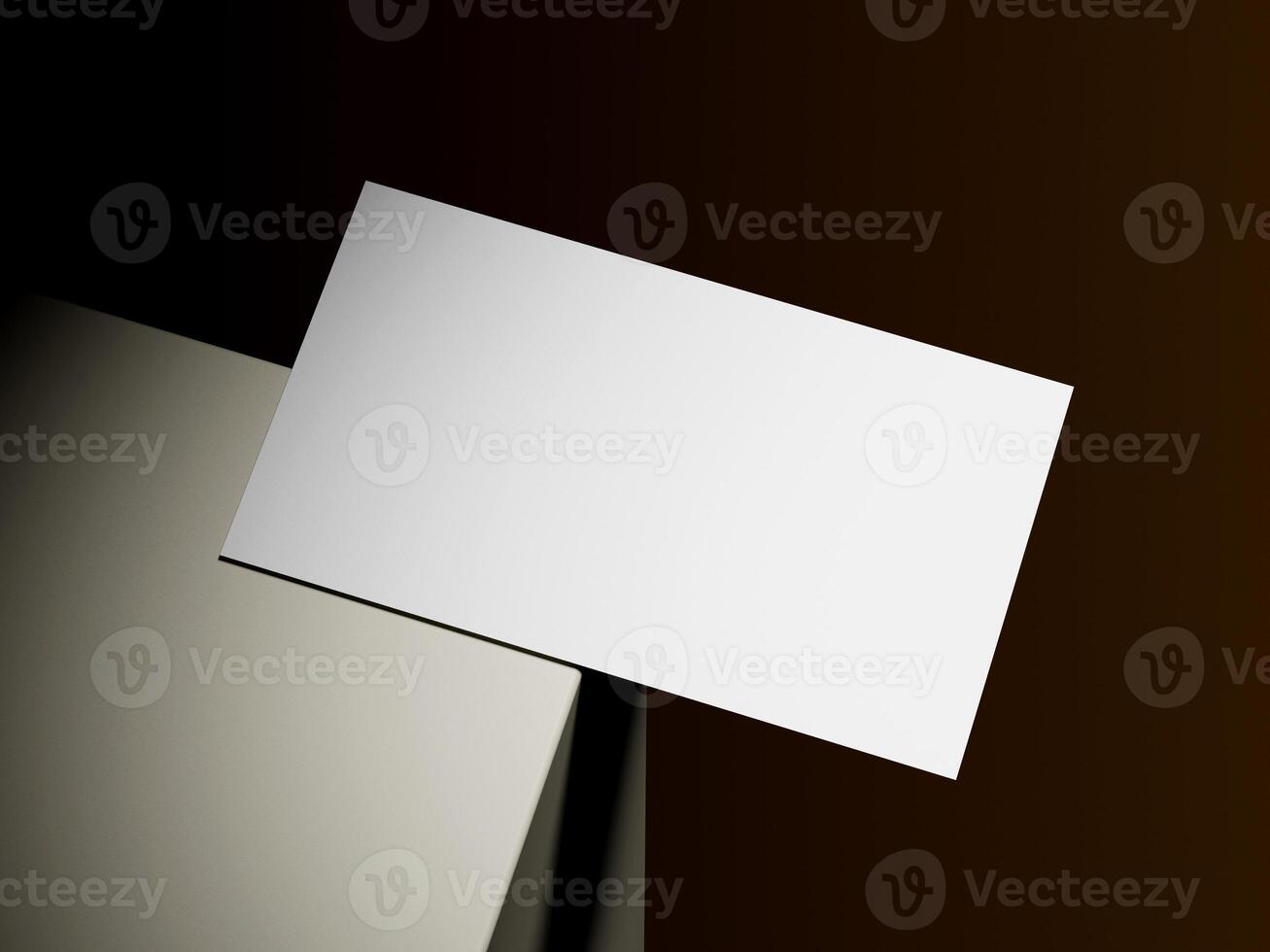 Realistic floating business branding cards template mockup. photo