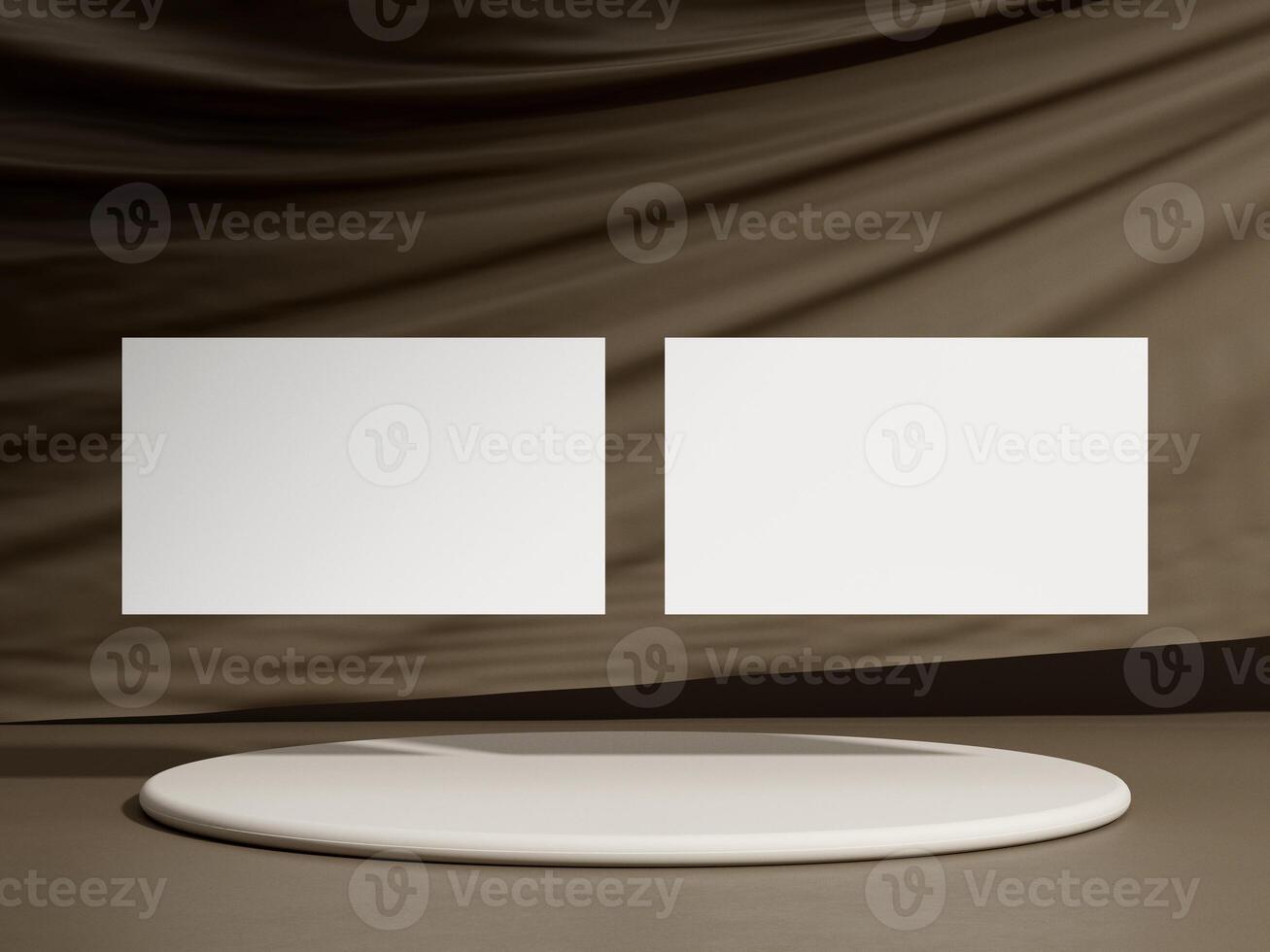 Realistic floating business branding cards template mockup. photo