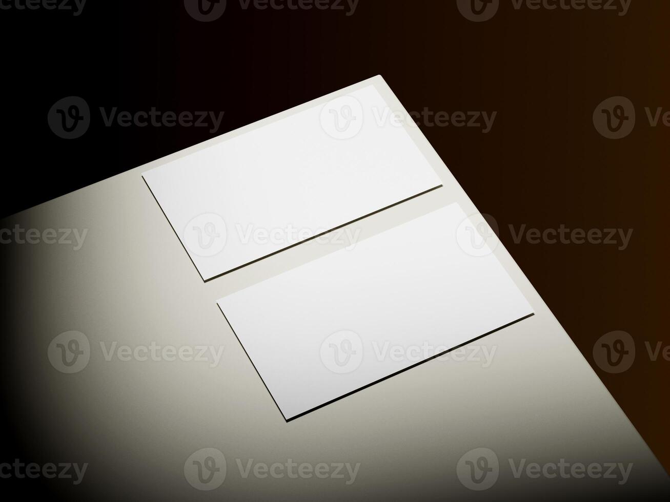 Realistic floating business branding cards template mockup. photo