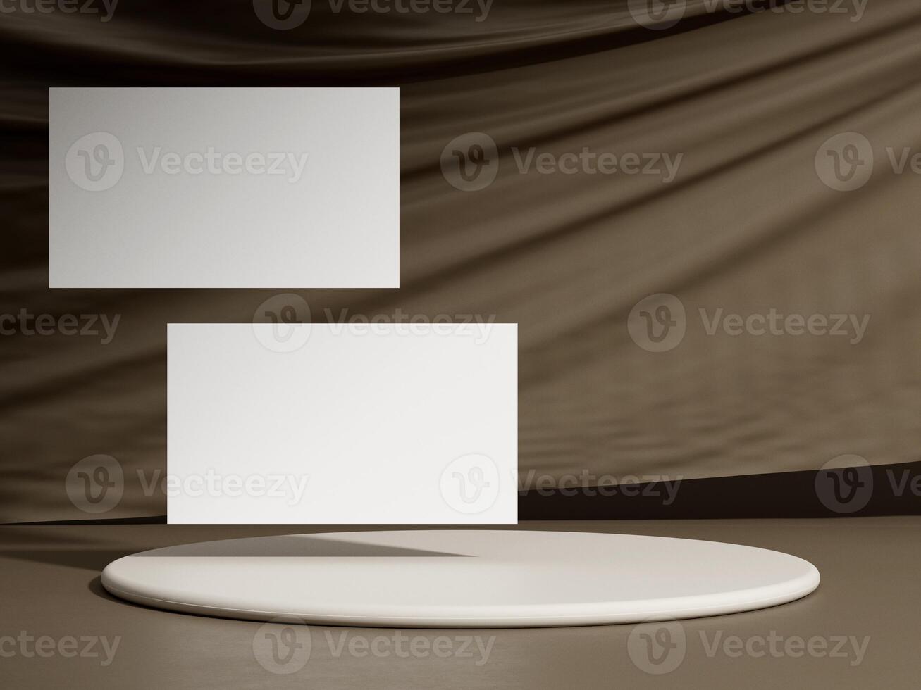Realistic floating business branding cards template mockup. photo