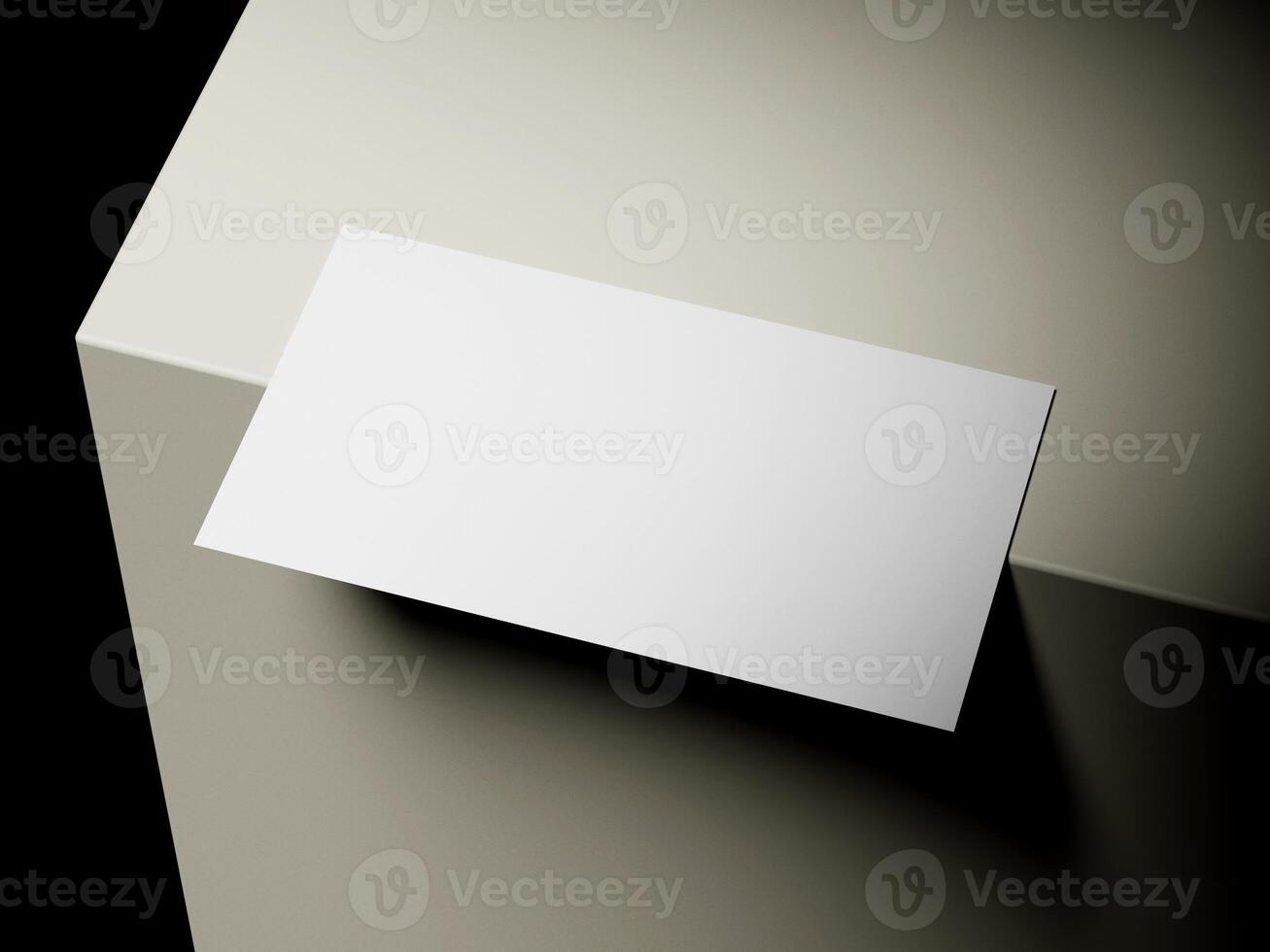 Realistic floating business branding cards template mockup. photo