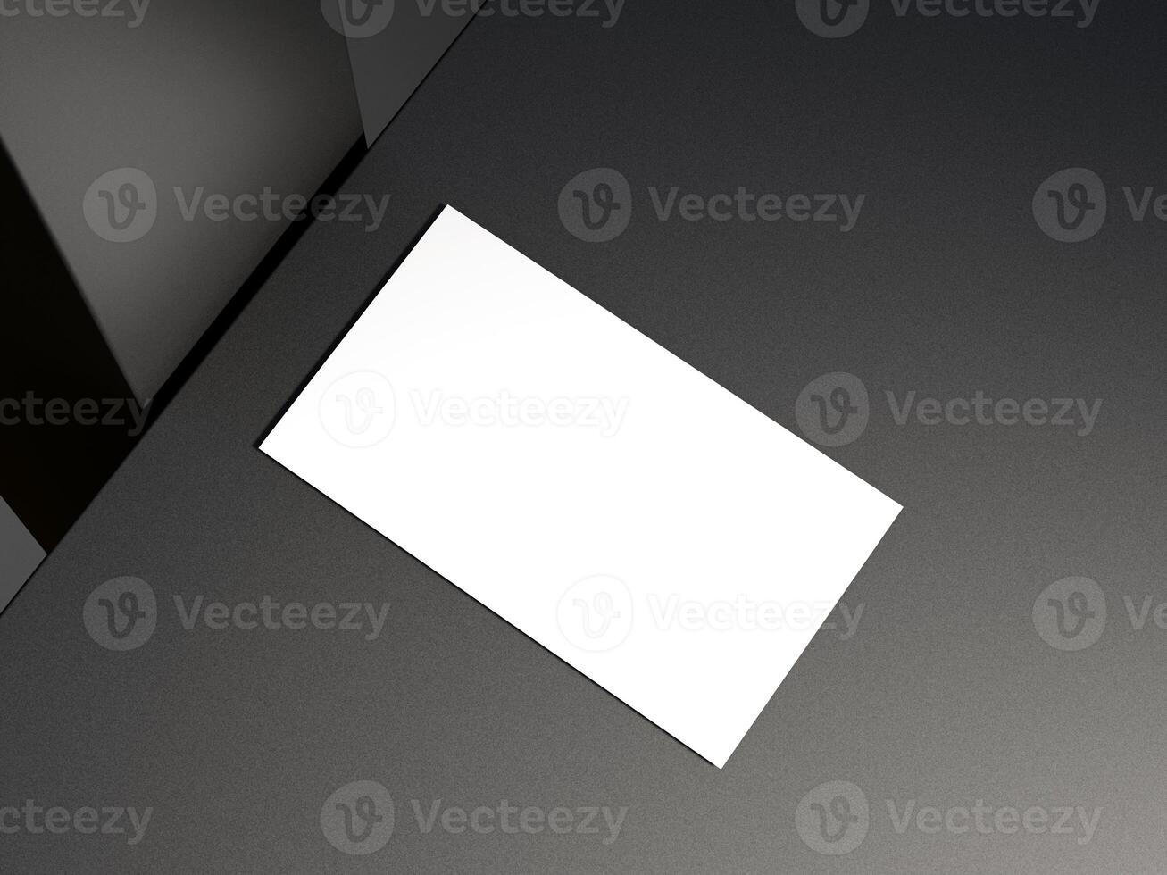 Business card on elegant metallic black background photo
