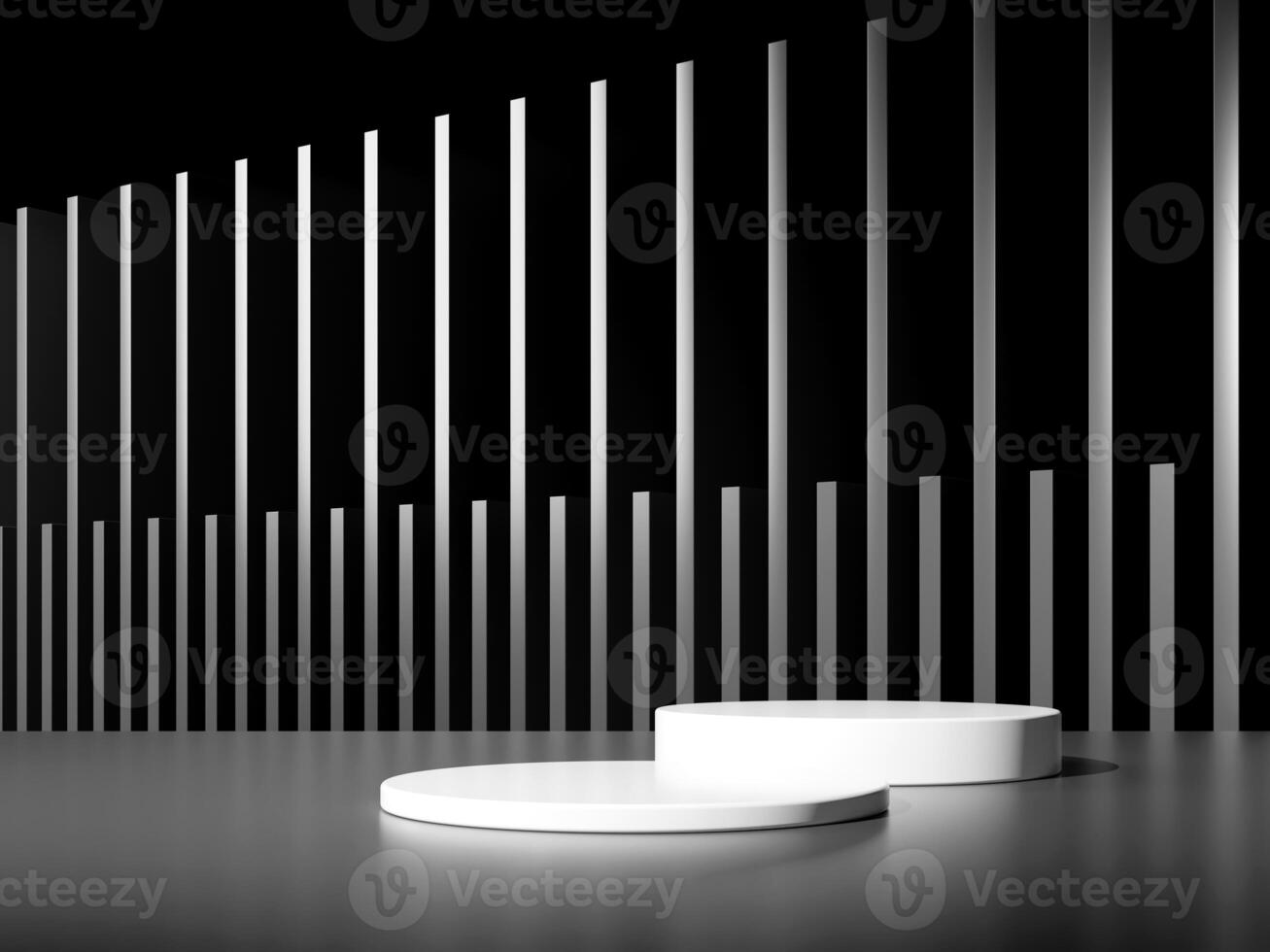3d display product minimal scene with geometric podium platform in black background. cylinder background 3d rendering with podium. stand for cosmetic products. Stage showcase on pedestal studio photo