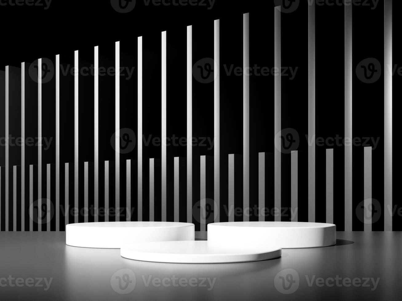 3d display product minimal scene with geometric podium platform in black background. cylinder background 3d rendering with podium. stand for cosmetic products. Stage showcase on pedestal studio photo