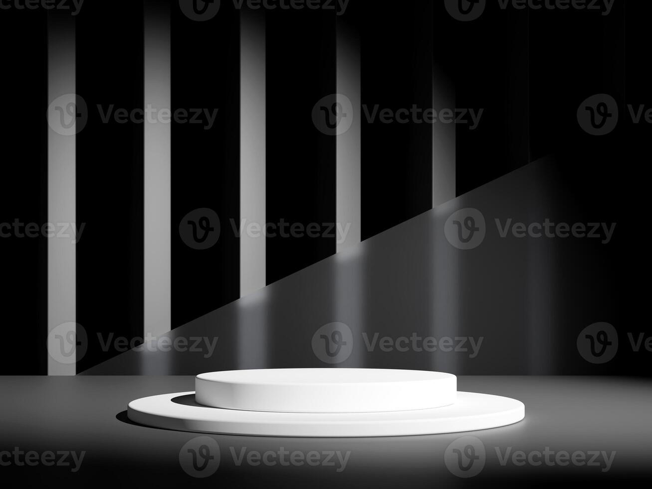 3d display product minimal scene with geometric podium platform in black background. cylinder background 3d rendering with podium. stand for cosmetic products. Stage showcase on pedestal studio photo