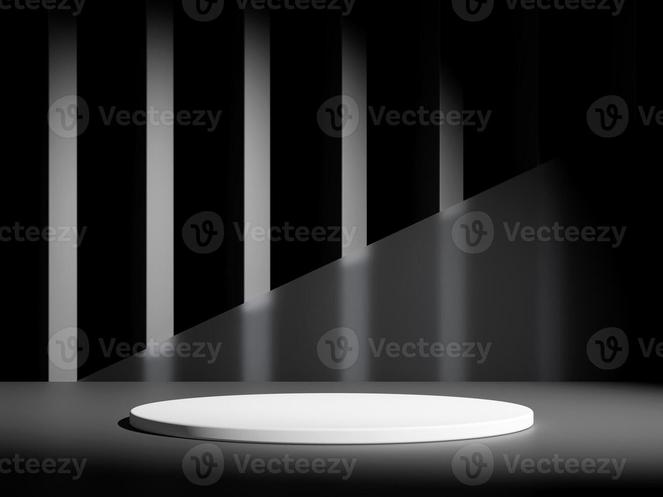 3d display product minimal scene with geometric podium platform in black background. cylinder background 3d rendering with podium. stand for cosmetic products. Stage showcase on pedestal studio photo