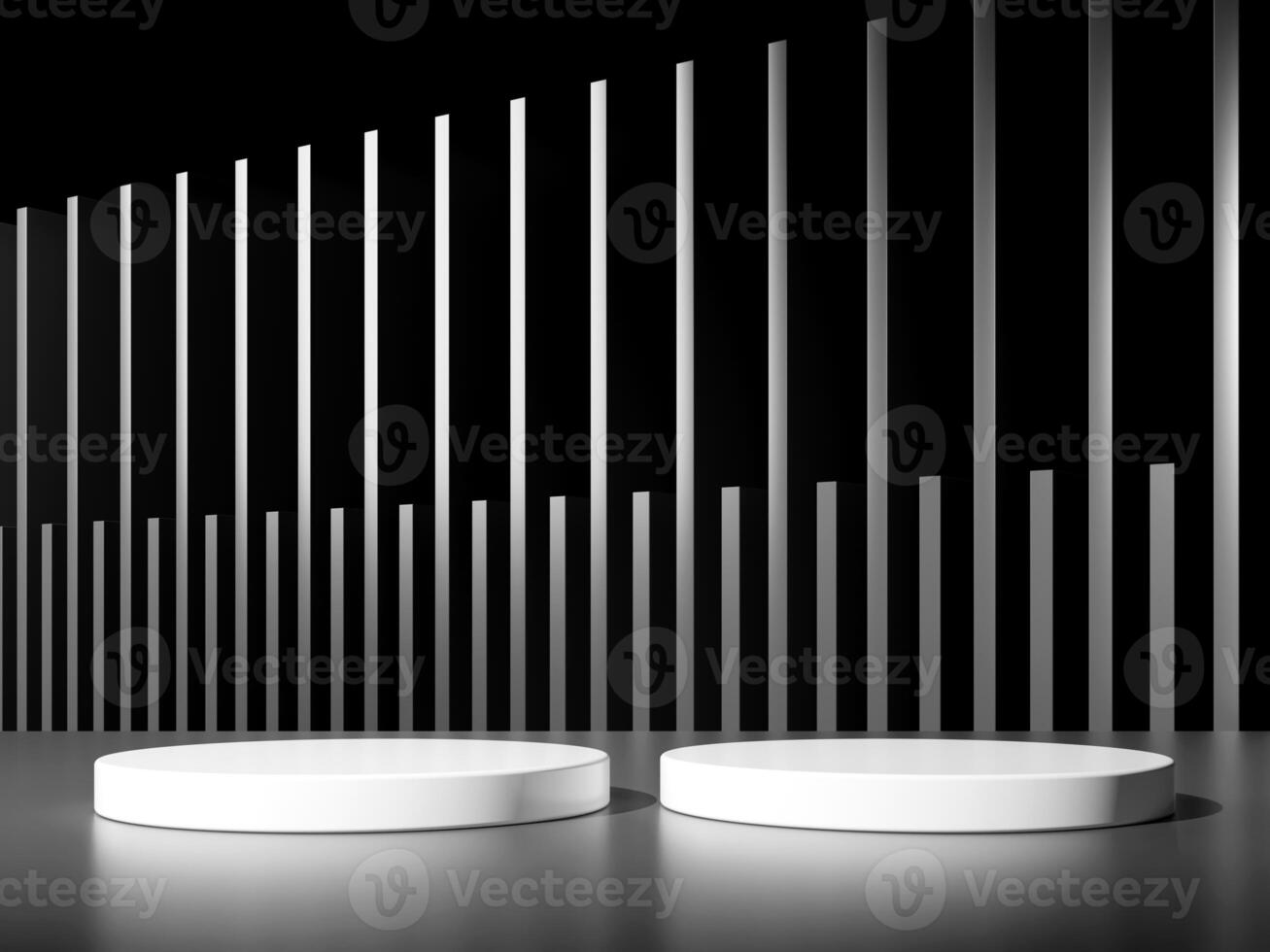 3d display product minimal scene with geometric podium platform in black background. cylinder background 3d rendering with podium. stand for cosmetic products. Stage showcase on pedestal studio photo