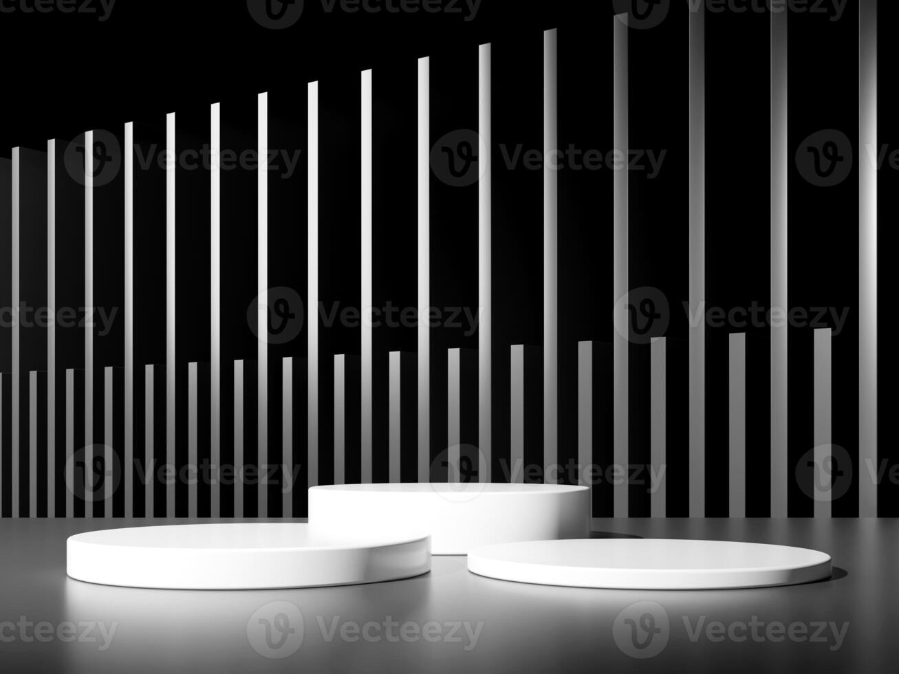 3d display product minimal scene with geometric podium platform in black background. cylinder background 3d rendering with podium. stand for cosmetic products. Stage showcase on pedestal studio photo