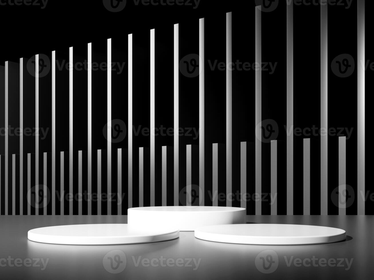 3d display product minimal scene with geometric podium platform in black background. cylinder background 3d rendering with podium. stand for cosmetic products. Stage showcase on pedestal studio photo