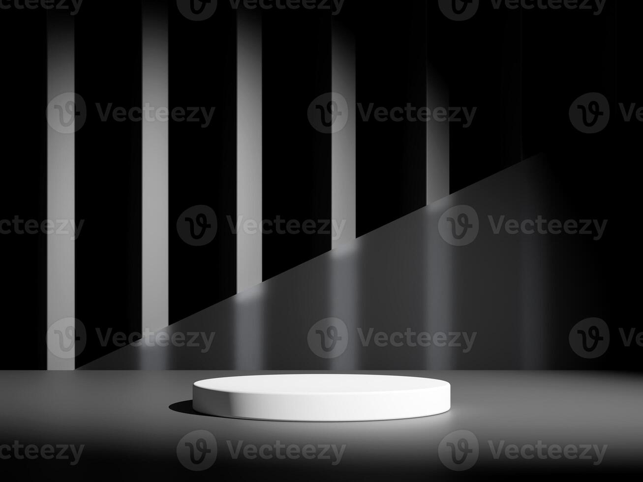 3d display product minimal scene with geometric podium platform in black background. cylinder background 3d rendering with podium. stand for cosmetic products. Stage showcase on pedestal studio photo