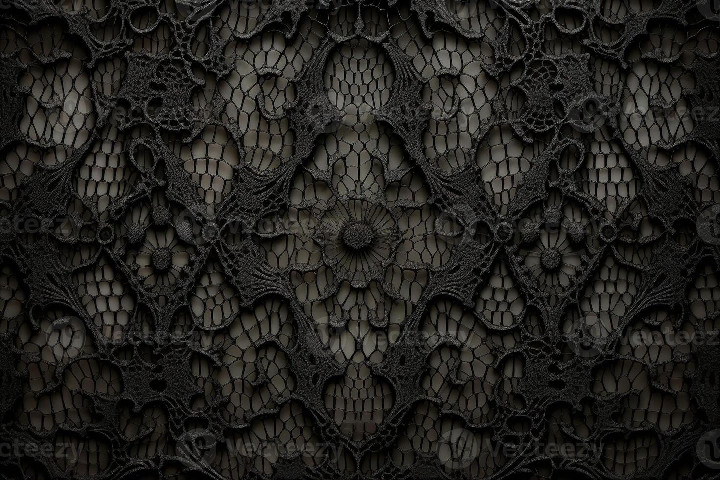 black textured abstract background elegance lace fabric top view photo