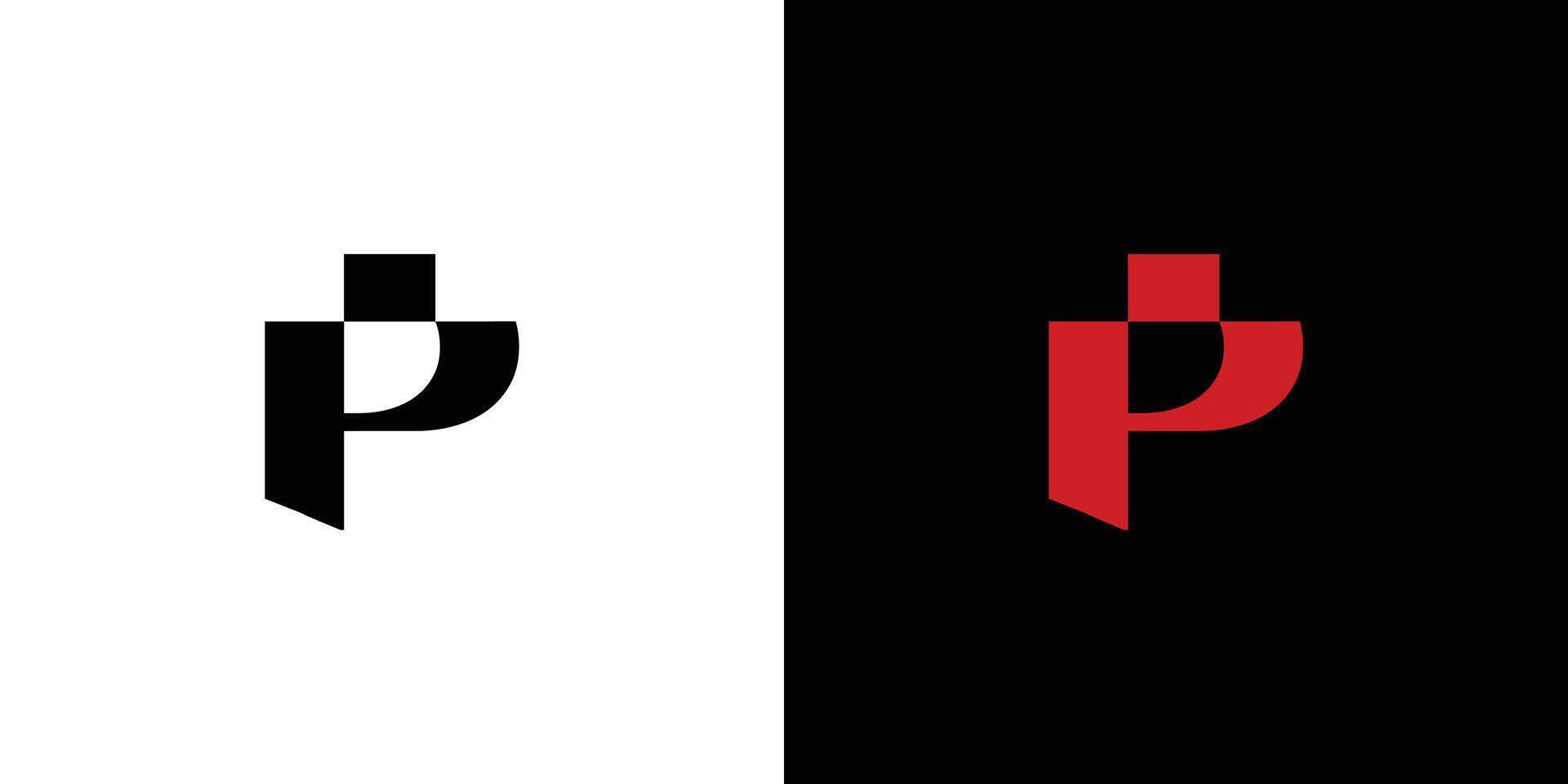 Modern and strong letter P initials logo design vector