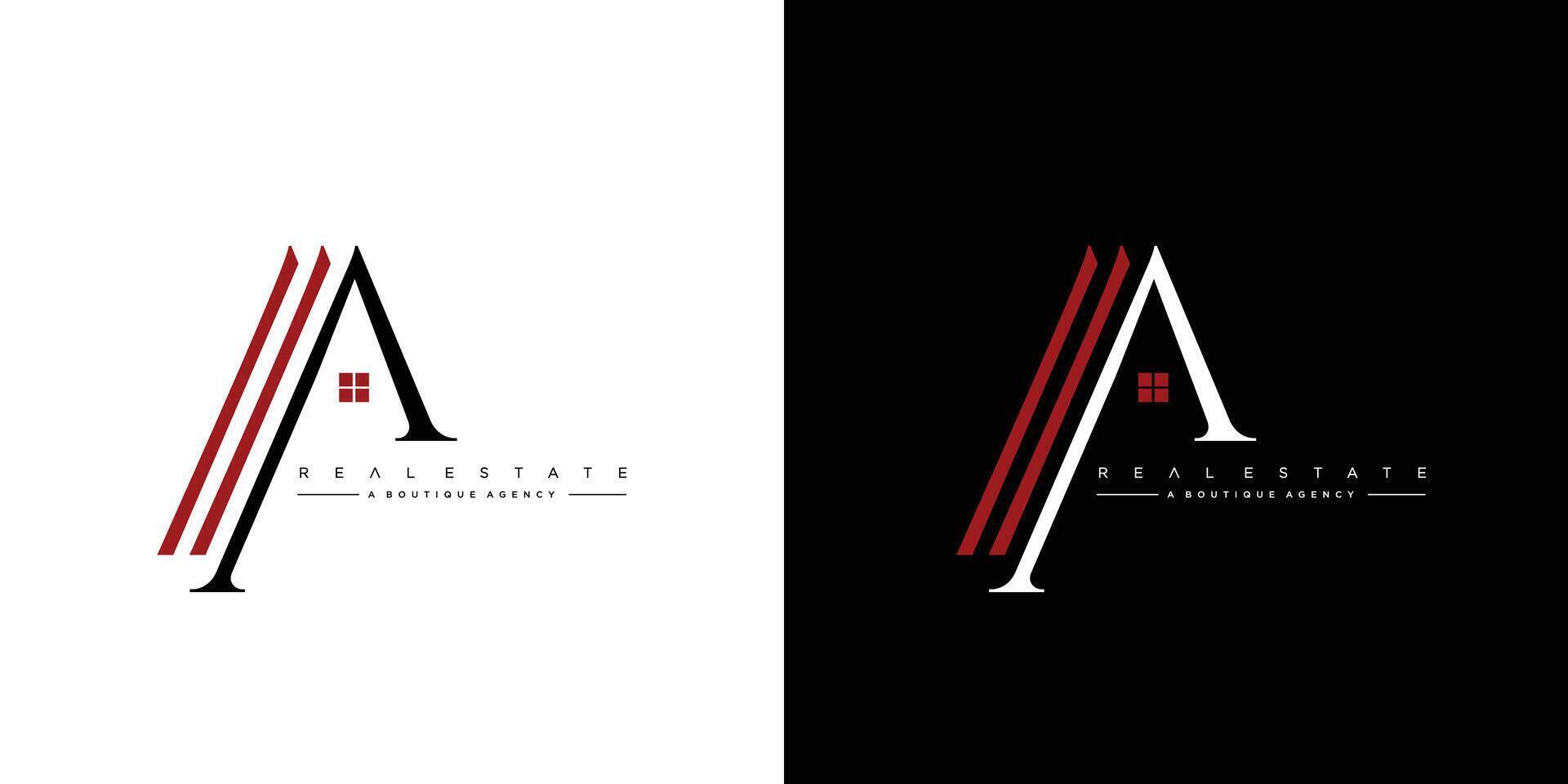 The A real estate logo design is unique and modern vector