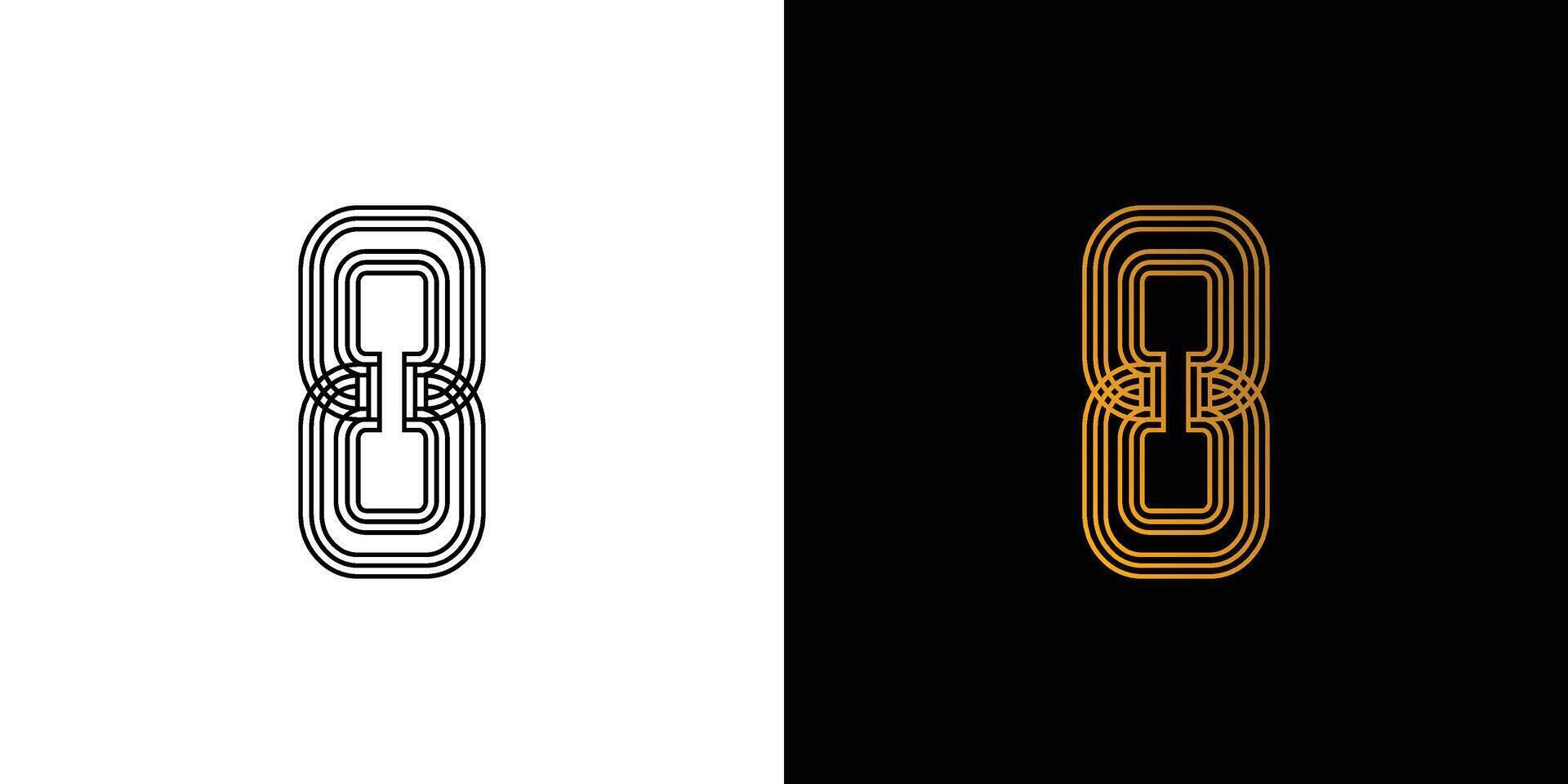 Modern and elegant number 8 logo design vector