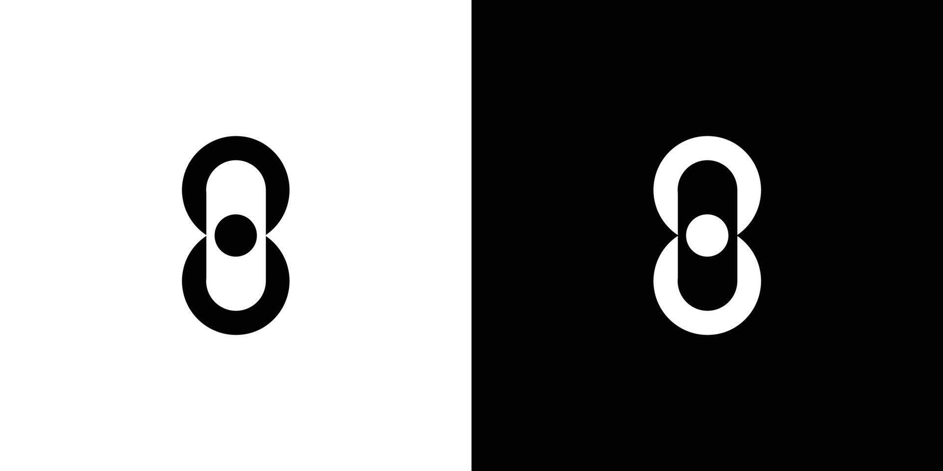 Modern and unique number 8 logo design vector