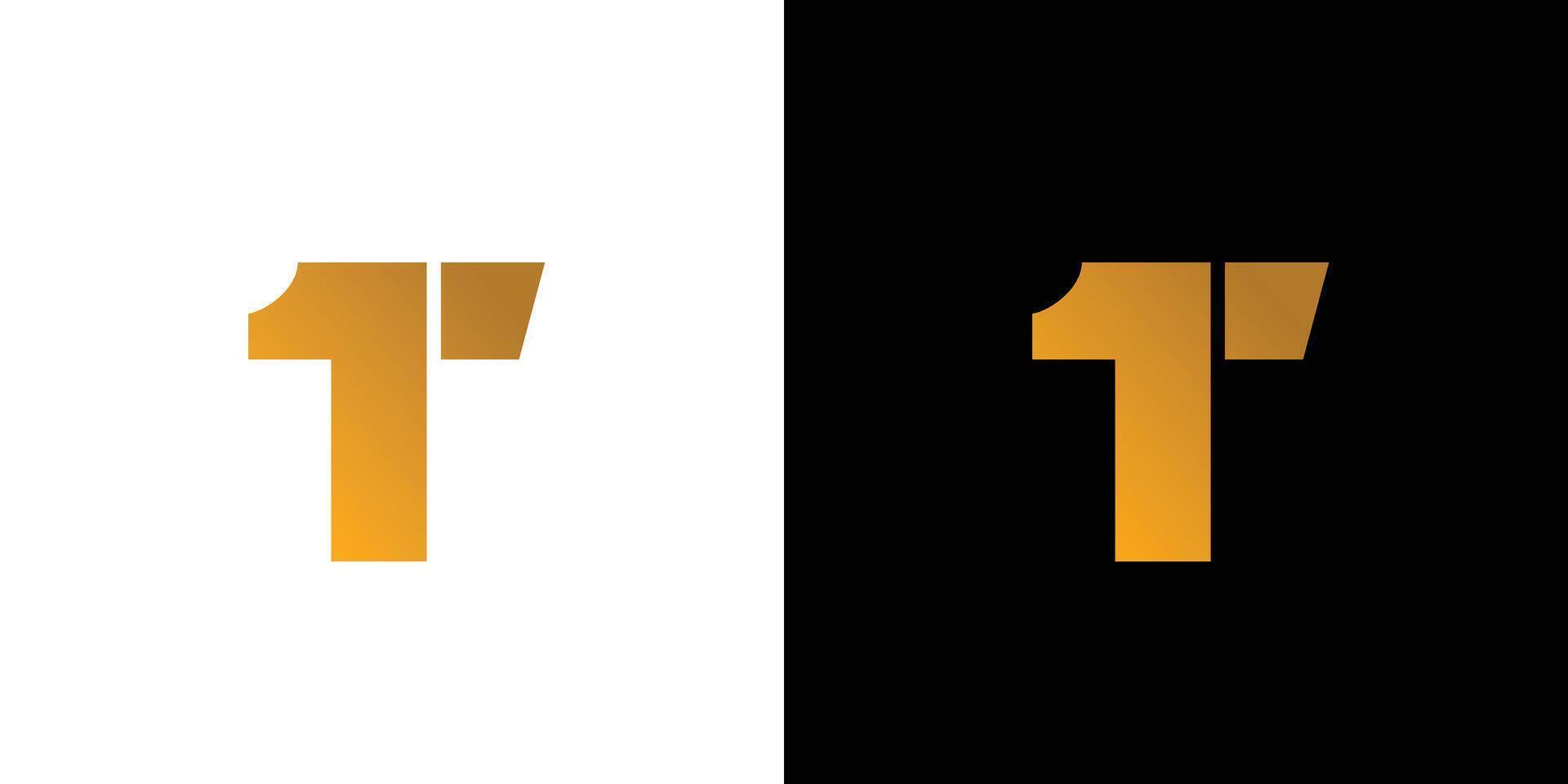 Unique and modern 1T logo design vector