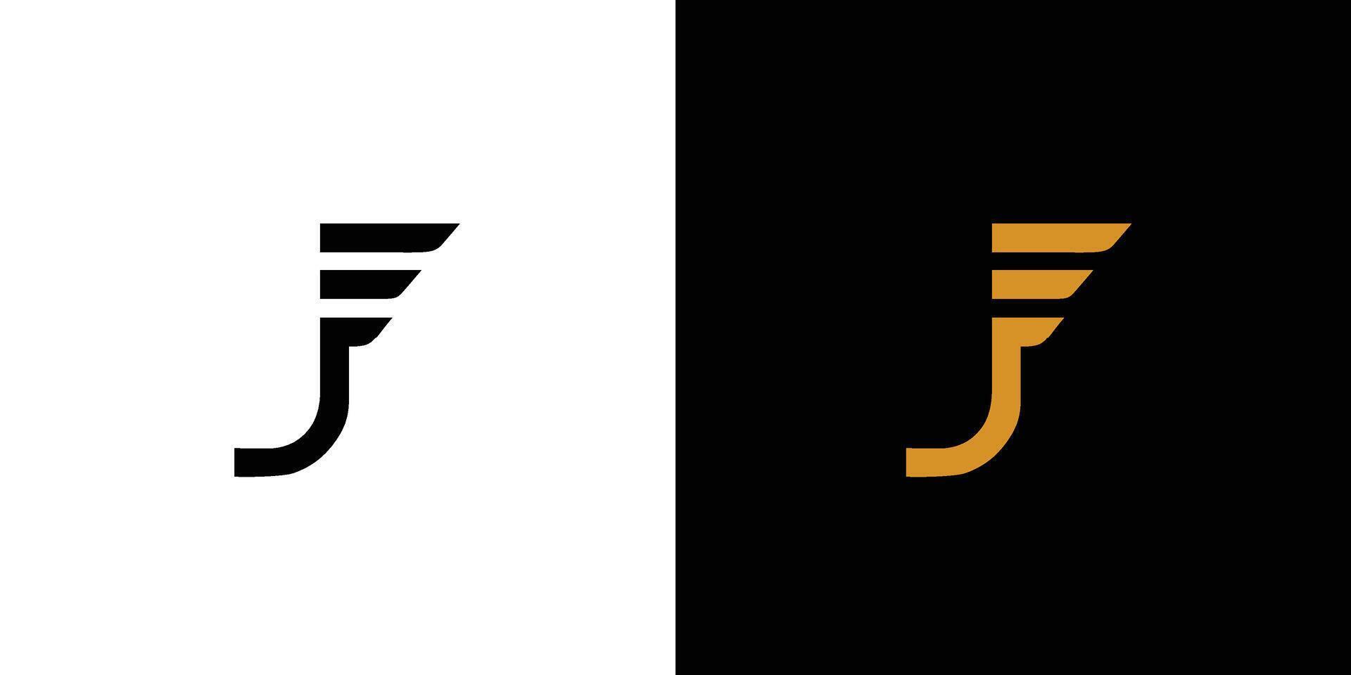 Unique and modern J wing logo design vector
