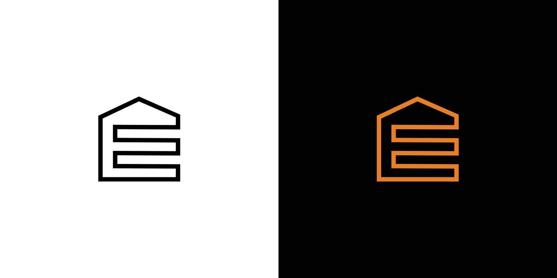 The E home logo design is unique and modern vector