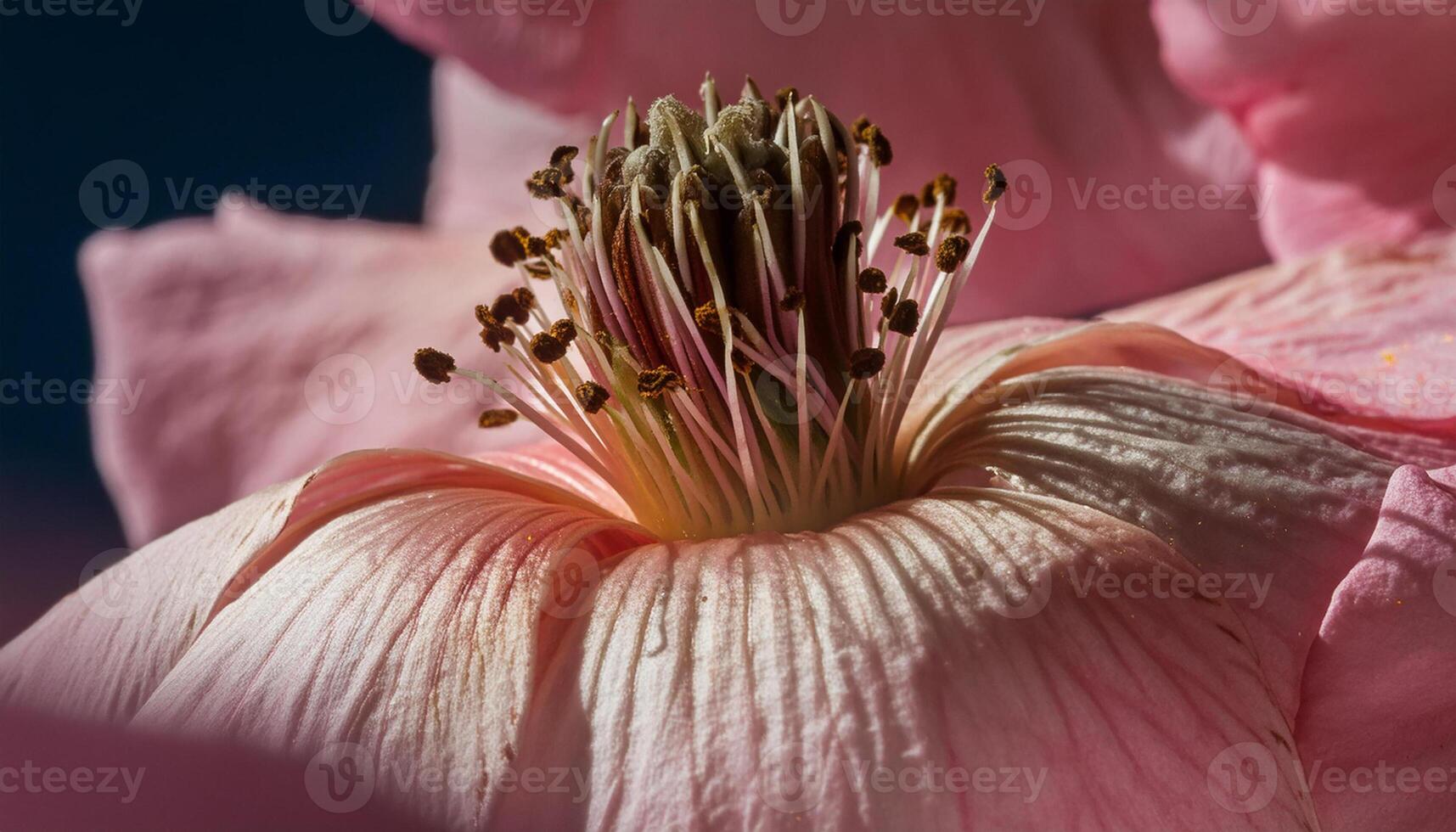 Close-up pink flower with large pistils photo
