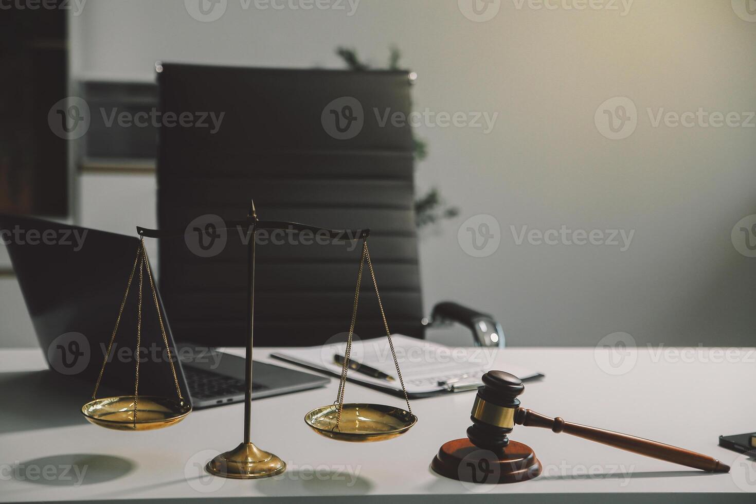Lawyer, legal advisor, businessman brainstorming information on agreement details Business contracts in legal processing books for accuracy in contract documents. joint financial investment. photo