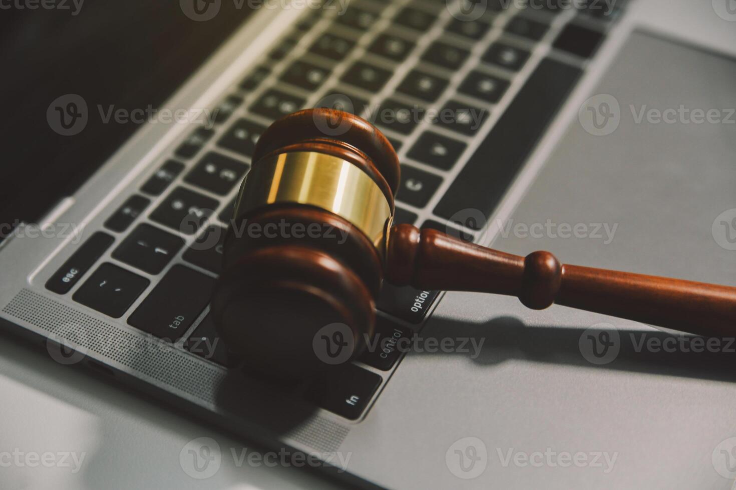 Lawyer, legal advisor, businessman brainstorming information on agreement details Business contracts in legal processing books for accuracy in contract documents. joint financial investment. photo